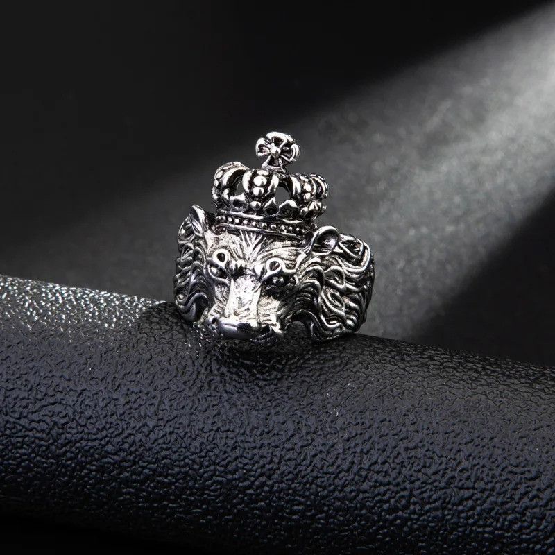 Japanese Brand Retro Lion Crown Ring Size ONE SIZE - 5 Thumbnail