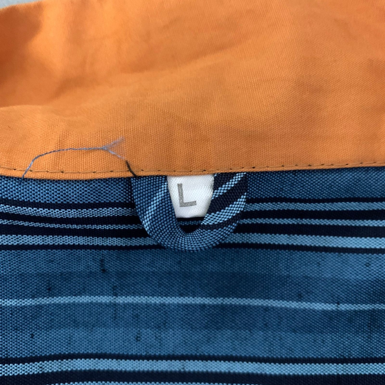 Other Size L Blue Orange Stripe Polyester Blend Shawl Collar Shirt Size L / US 10 / IT 46 - 8 Thumbnail