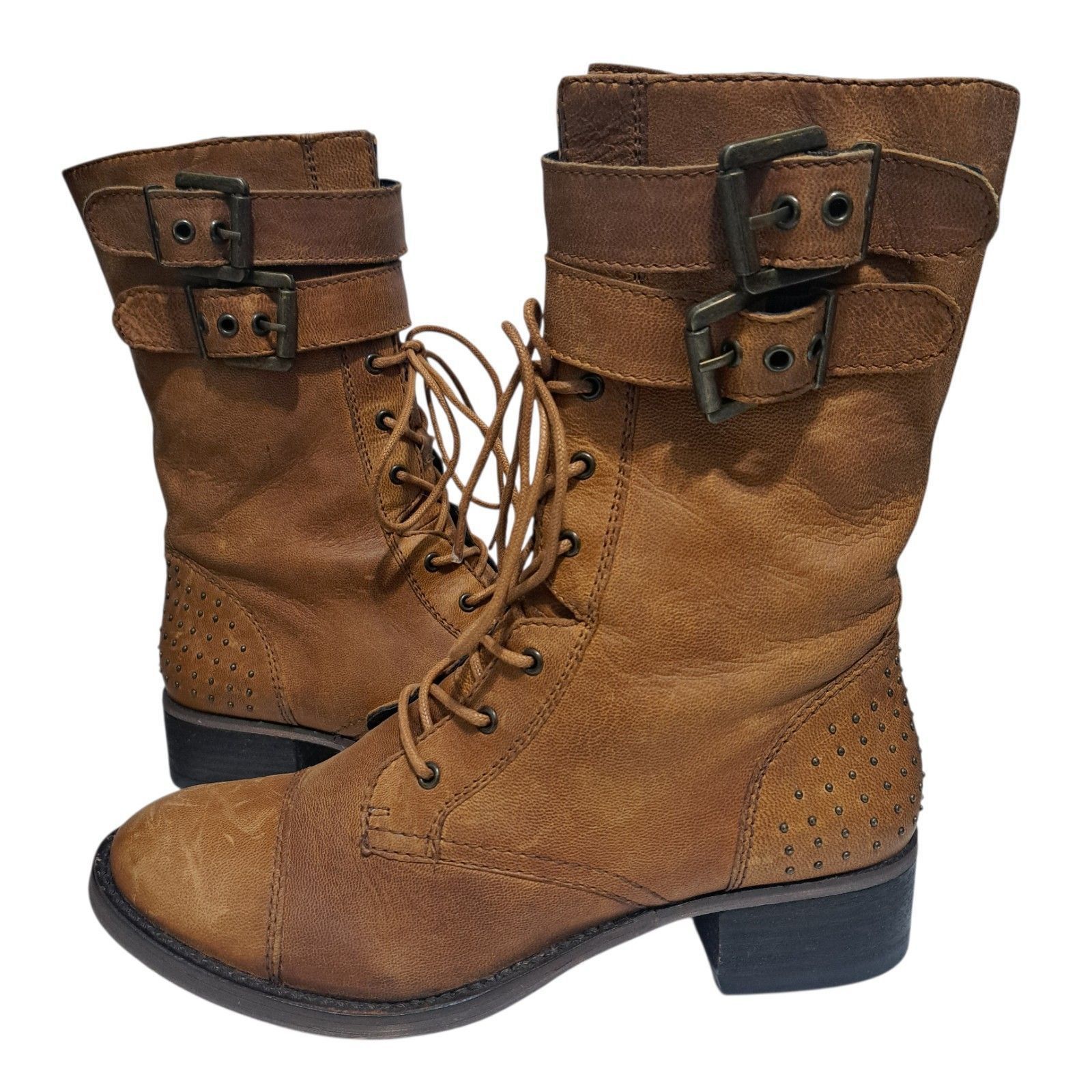Steve Madden Steve Madden Lace Up Retro Buckle Military Combat Mid Calf B Size US 9 / IT 39 - 16 Thumbnail