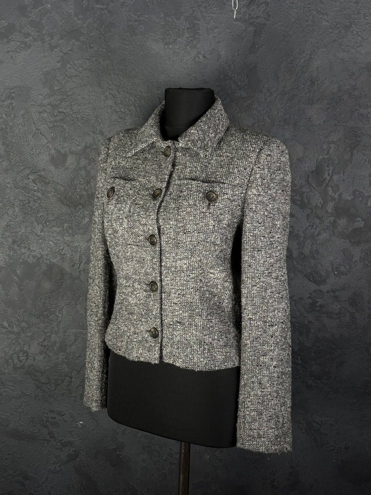Valentino Valentino Women’s Grey Wool Blend Tweed Jacket Blazer Size M / US 6-8 / IT 42-44 - 1 Thumbnail