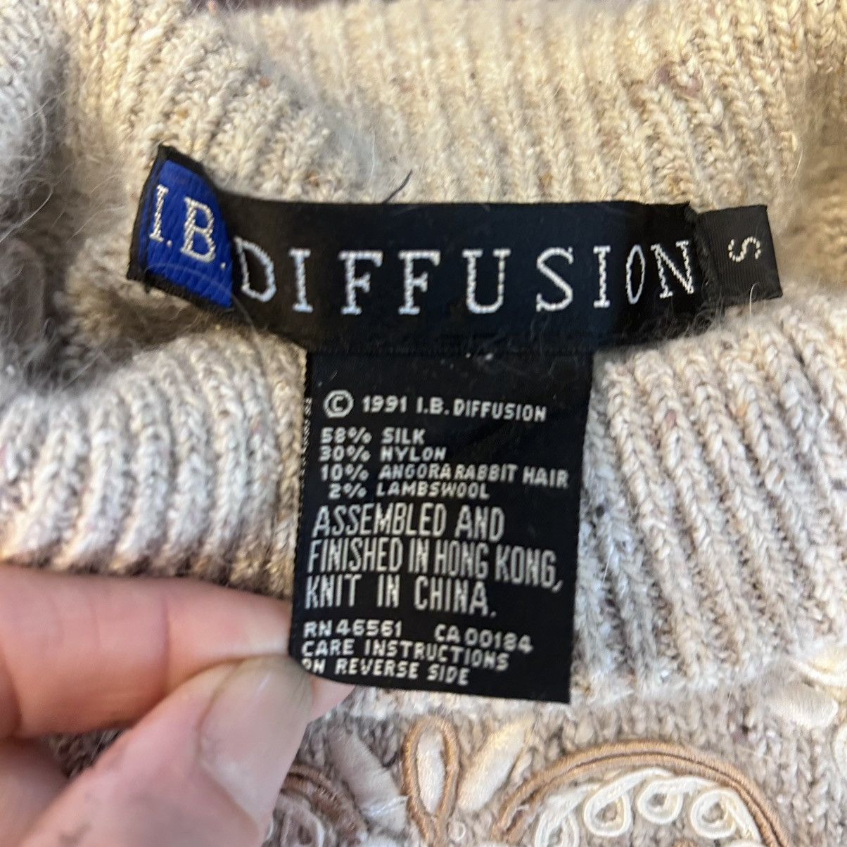 Vintage IB Diffusion Silk Angora Lambswool Nat. Sweater Skirt Set Size S / US 4 / IT 40 - 3 Thumbnail