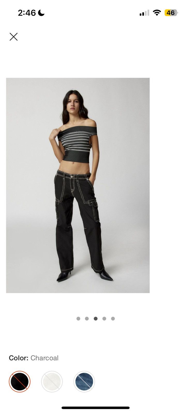 True Religion True Religion x Urban Outfitters Exclusive Black Cargo Jeans Size 29" - 8 Thumbnail