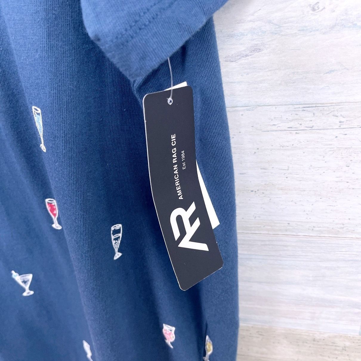 American Rag American Rag Cocktail Martini Print Polo Shirt Blue Mens XL Size US XL / EU 56 / 4 - 3 Thumbnail
