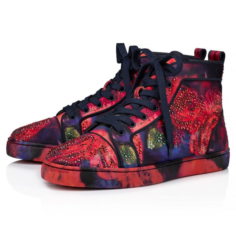 Christian Louboutin o1s1wg111125 Louis Rose Flat Crepe Satin in Multicolor Size US 9 / EU 42 - 1 Thumbnail