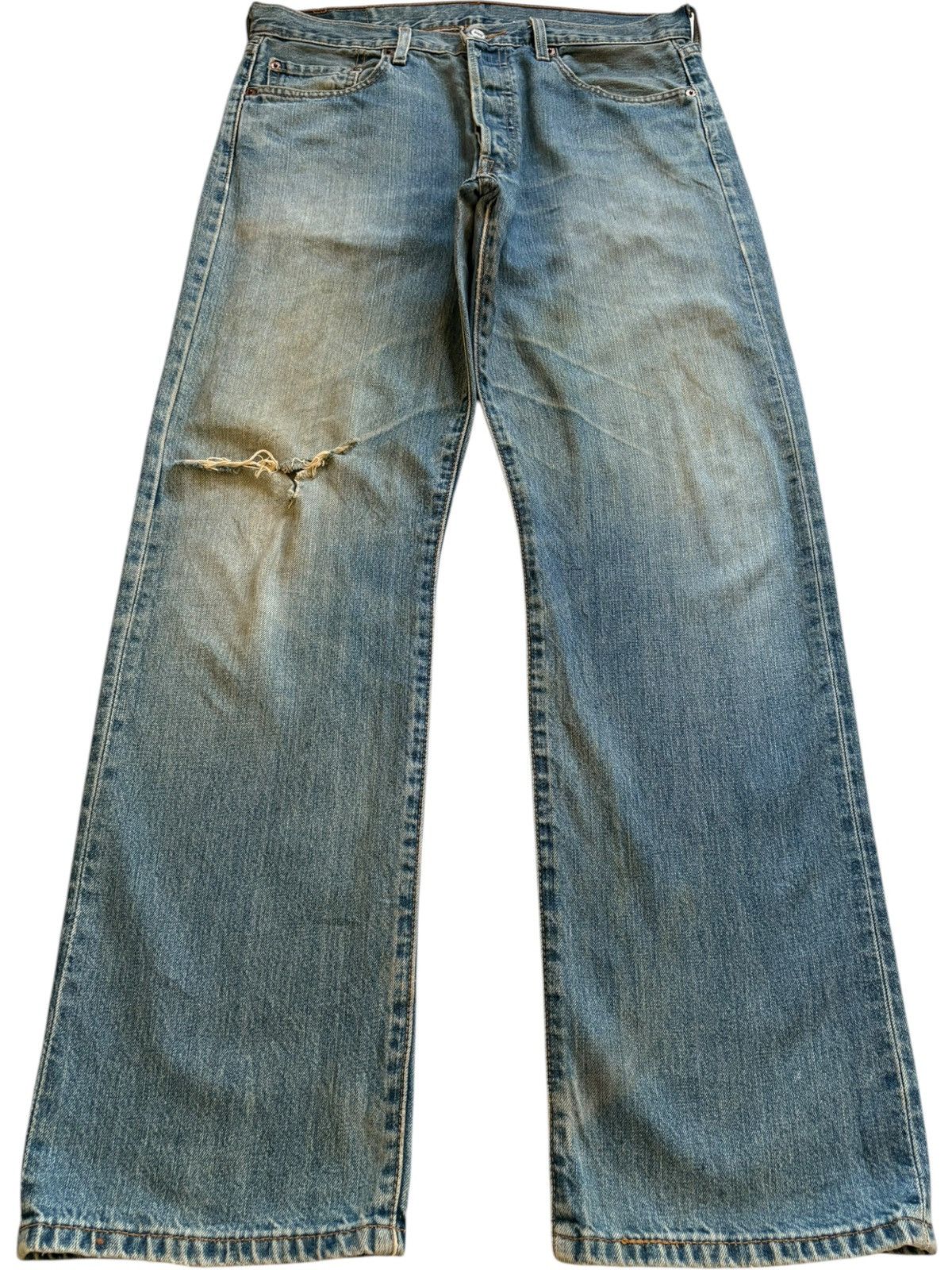 Levi's Vintage 90s Levis 501 Mud Wash Distressed Baggy Jeans Size US 34 / EU 50 - 1 Thumbnail
