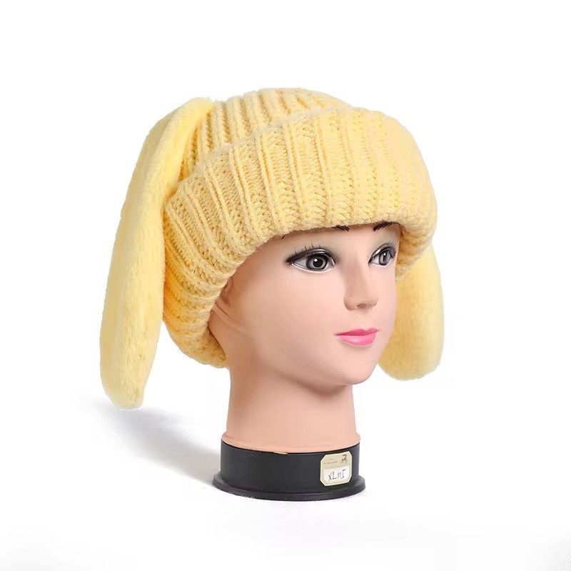 Japanese Brand Soft Plush Long Earflaps Knitted Beanie Hat Size ONE SIZE - 2 Thumbnail