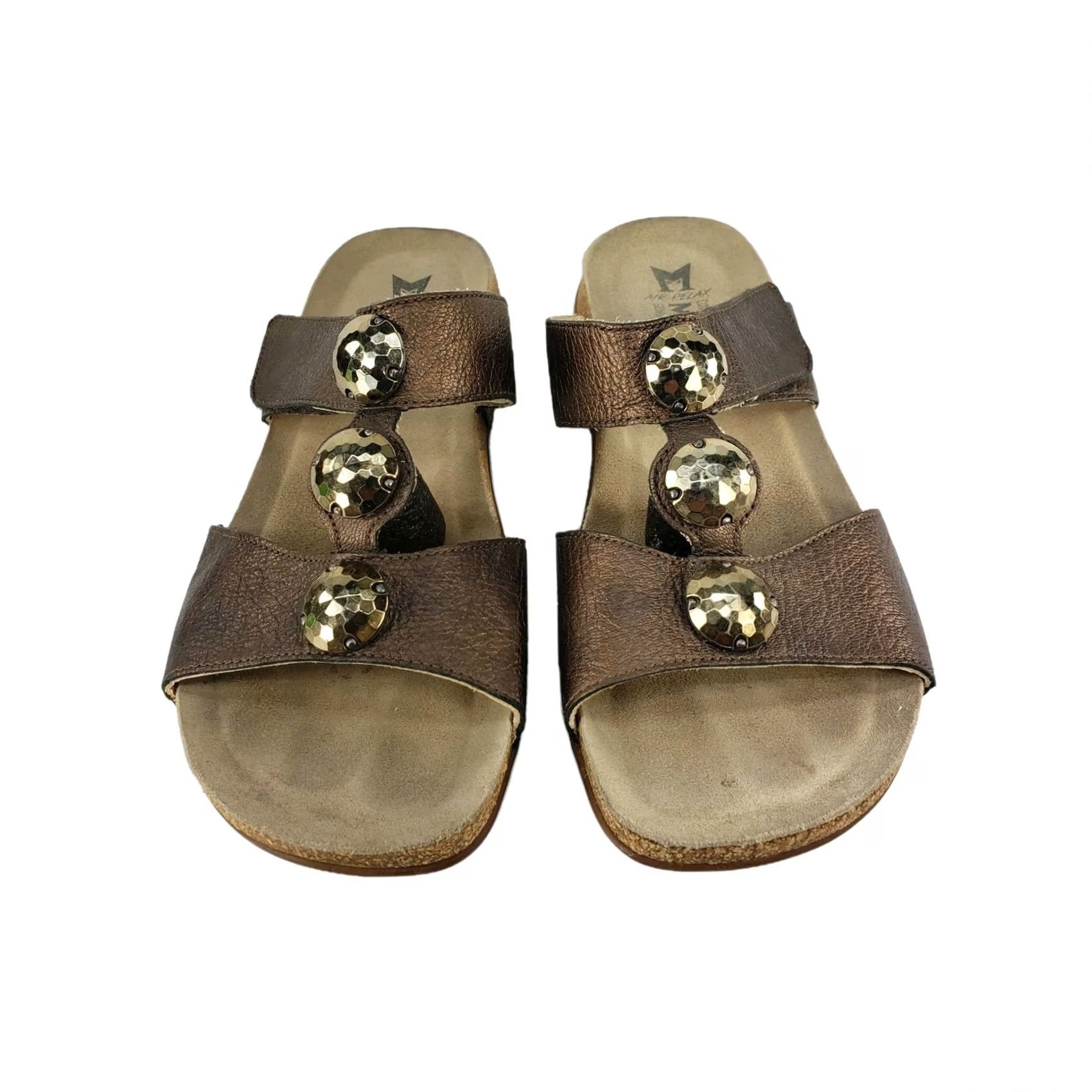 Mephisto Mephisto Sandals Strappy Jeweled Wedge Copper Women's US 7.5 EUR 38 Size US 8 / IT 38 - 3 Thumbnail