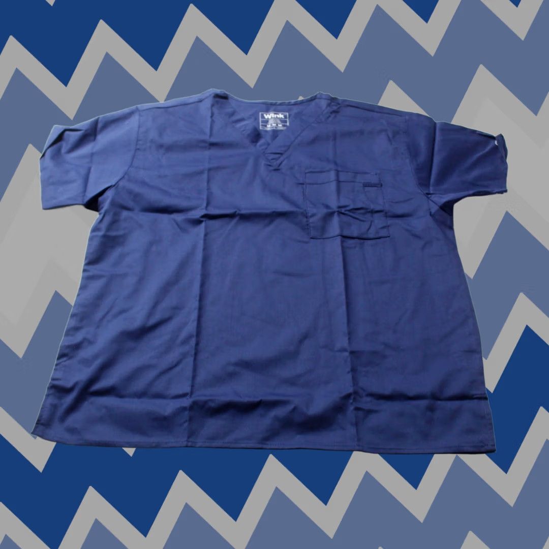 Vintage Wink Scrub Top Unisex Short Sleeve V-Neck 1-Pocket Navy Medium NWT Size US M / EU 48-50 / 2 - 1 Thumbnail