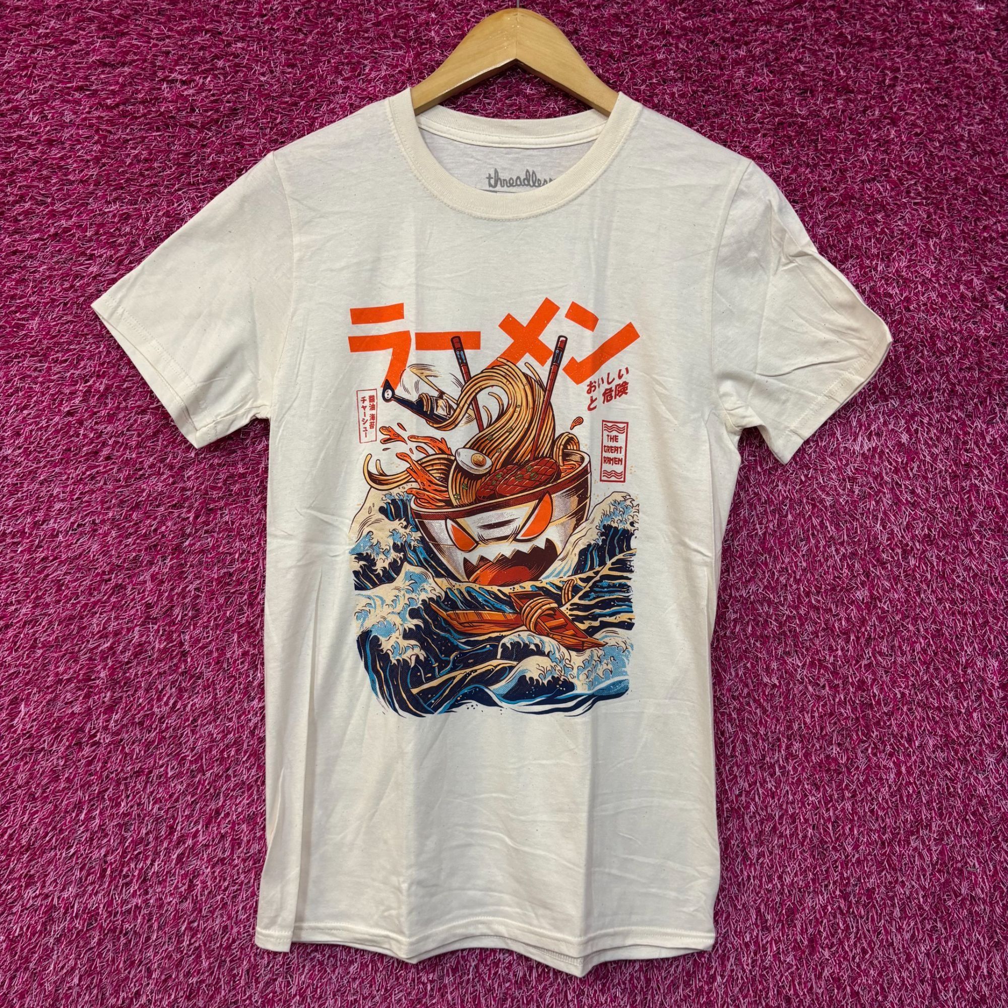 Threadless The Great Ramen Kaiju Monster Beige Tshirt size Small Size US S / EU 44-46 / 1 - 1 Thumbnail