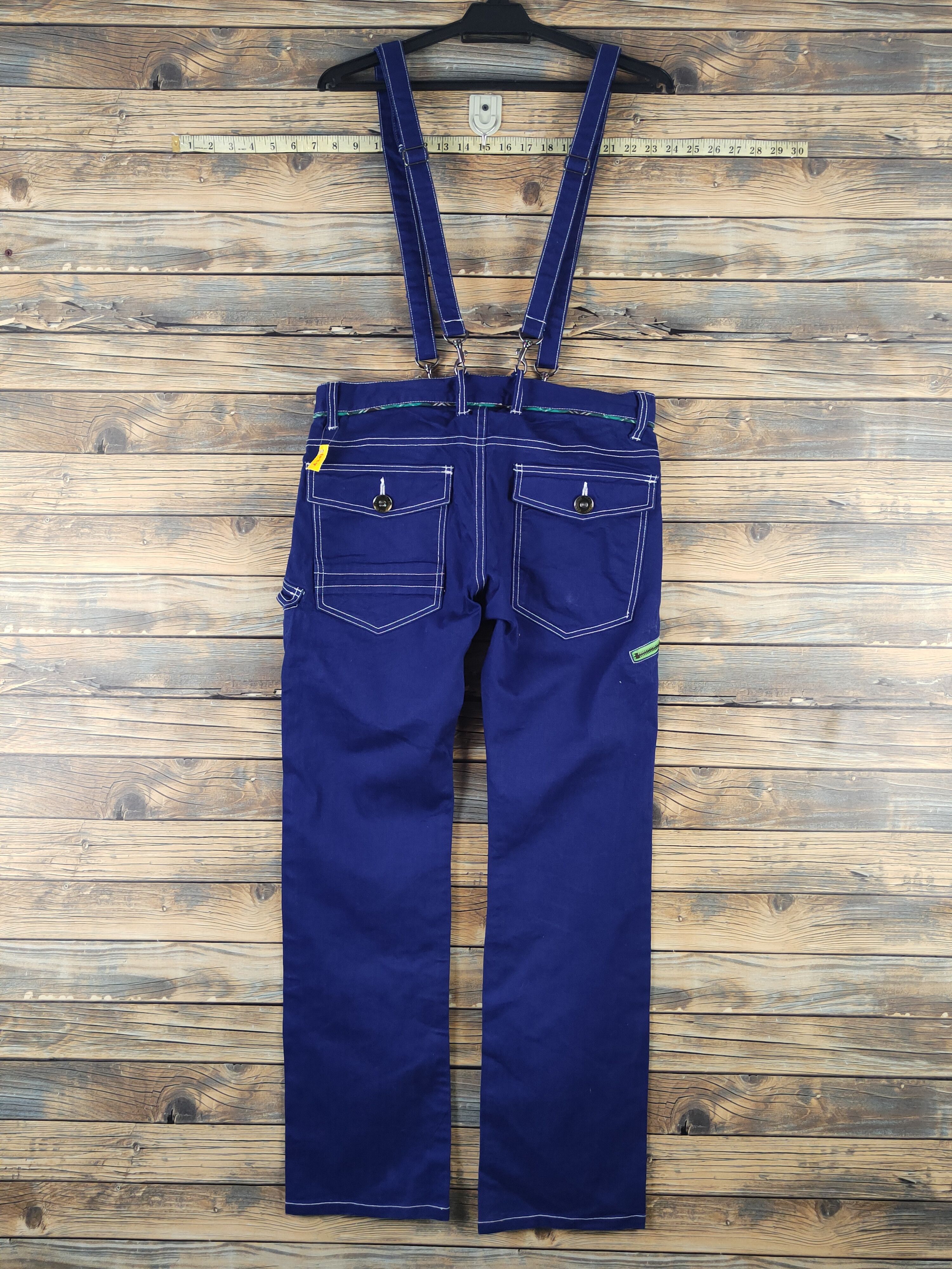 Japanese Brand × Vintage DL Japanese Brand Blue Suspender Pants #1084 Size 32" / US 10 / IT 46 - 10 Thumbnail