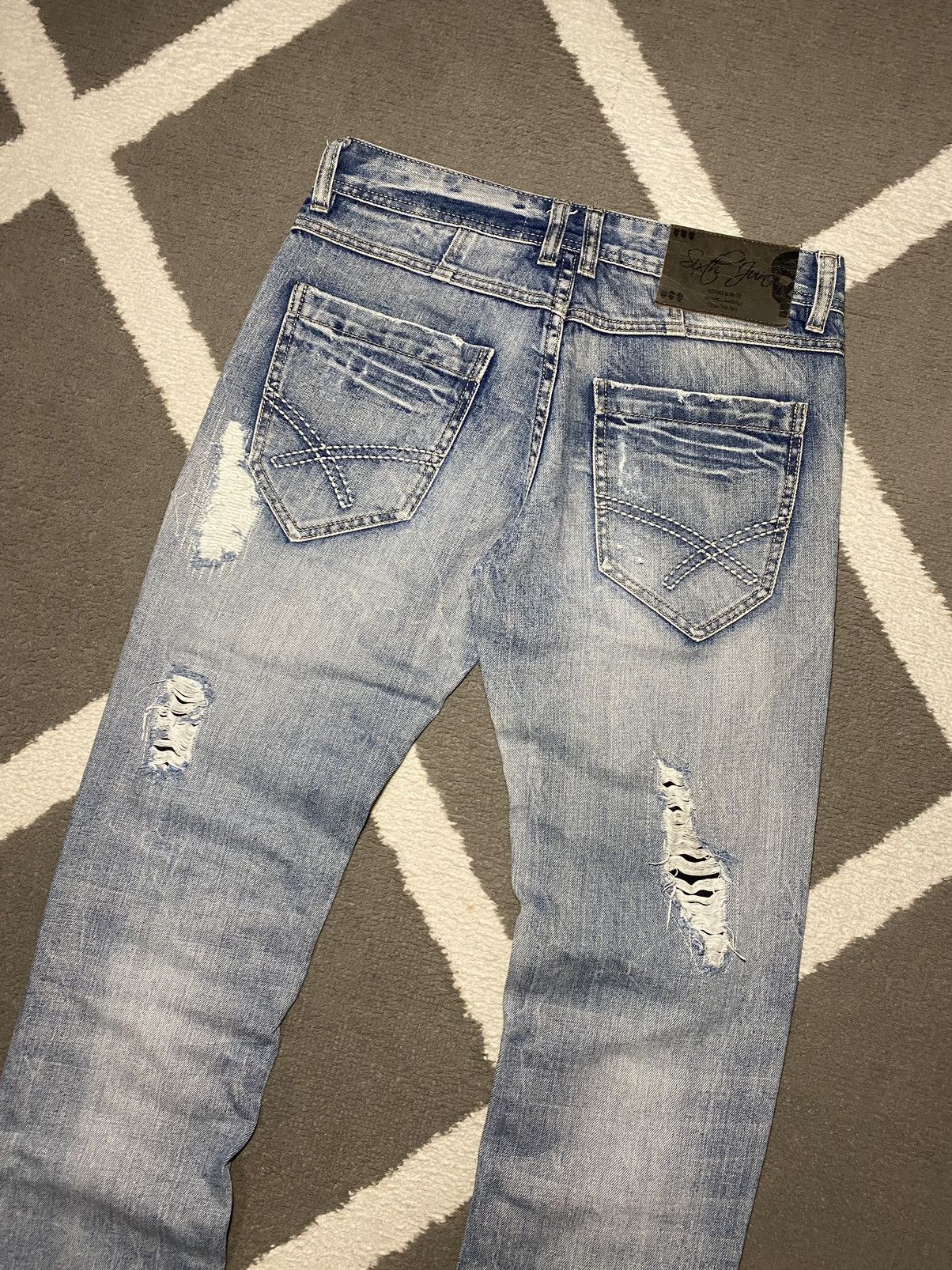Designer × Vintage Men’s distressed Slim Fit Denim Pants Trousers Drill Size US 28 / EU 44 - 13 Thumbnail