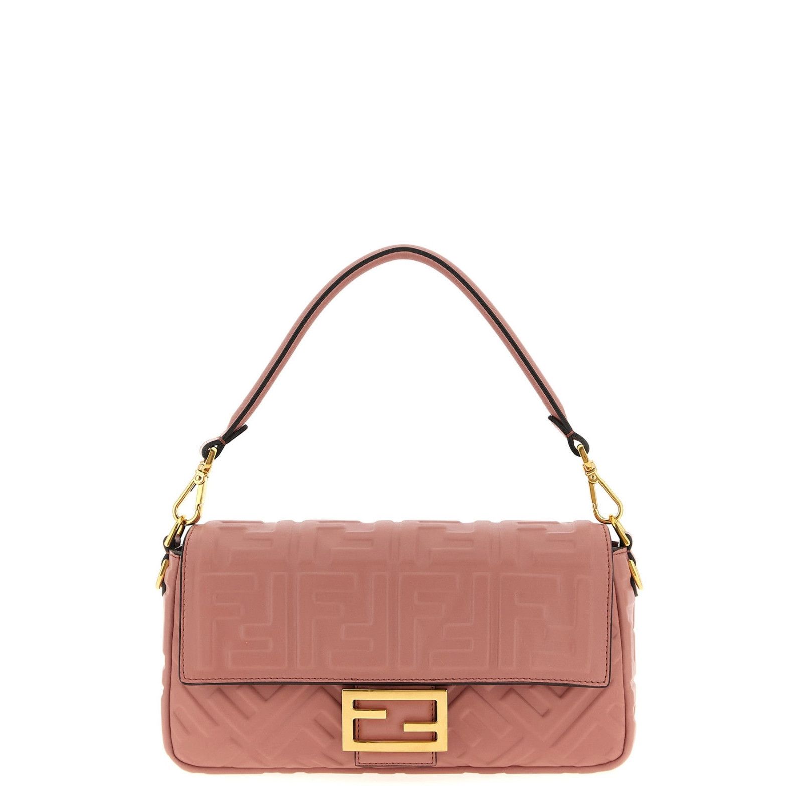 FENDI Baguette $3850 Pink Leather Shoulder Bag New & Authent