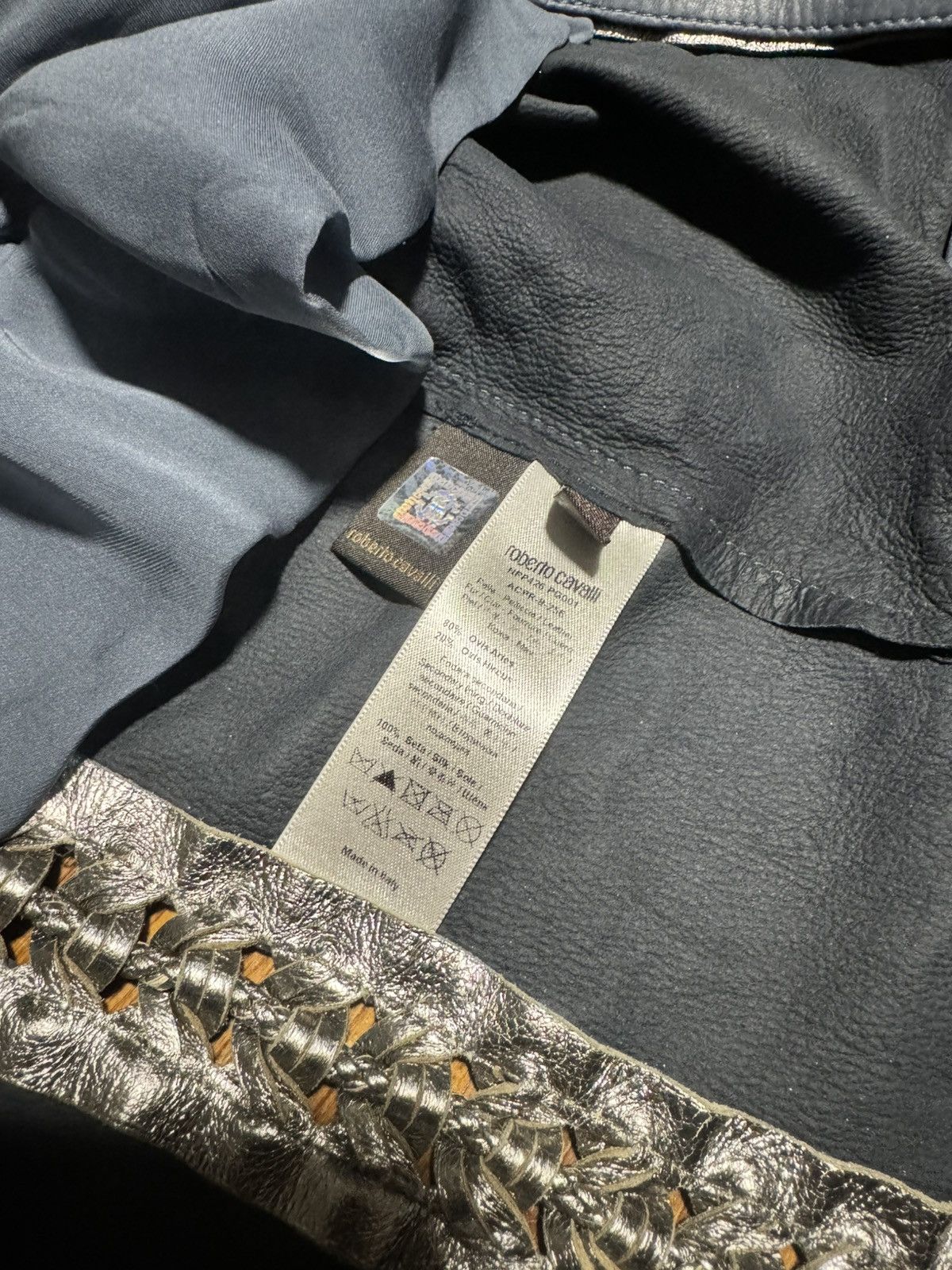 Roberto Cavalli Roberto Cavalli Jacket Leather Women Blue Size 46 Size L / US 10 / IT 46 - 9 Thumbnail