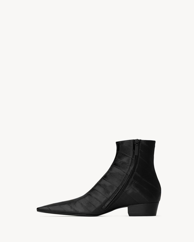 Saint Laurent Paris o1s1wg110126 799794 Paolo Boots in Eel in Black Size US 9.5 / EU 42-43 - 3 Thumbnail