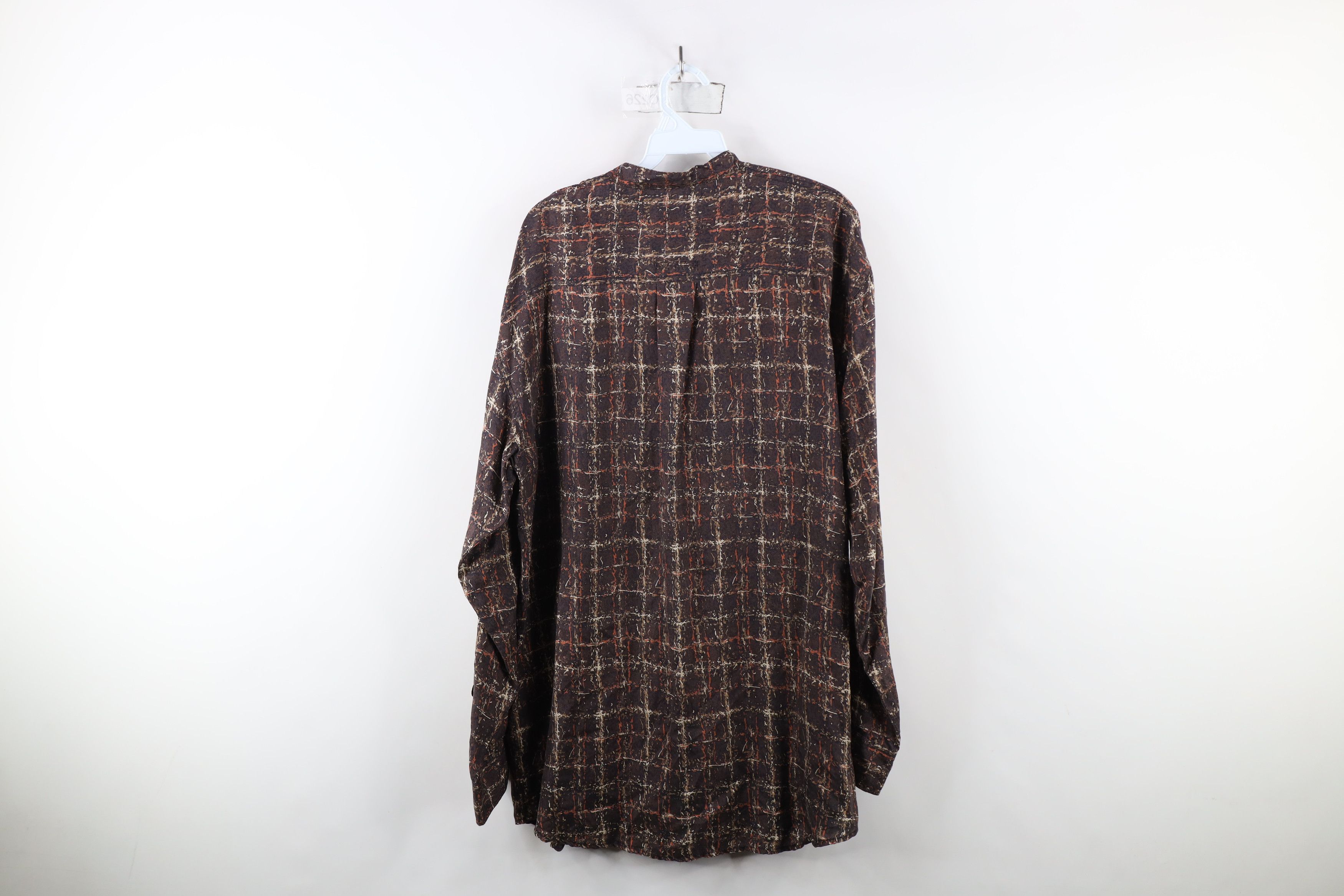 Vintage Vintage 90s Streetwear Abstract Band Collar Button Shirt Size US L / EU 52-54 / 3 - 8 Thumbnail