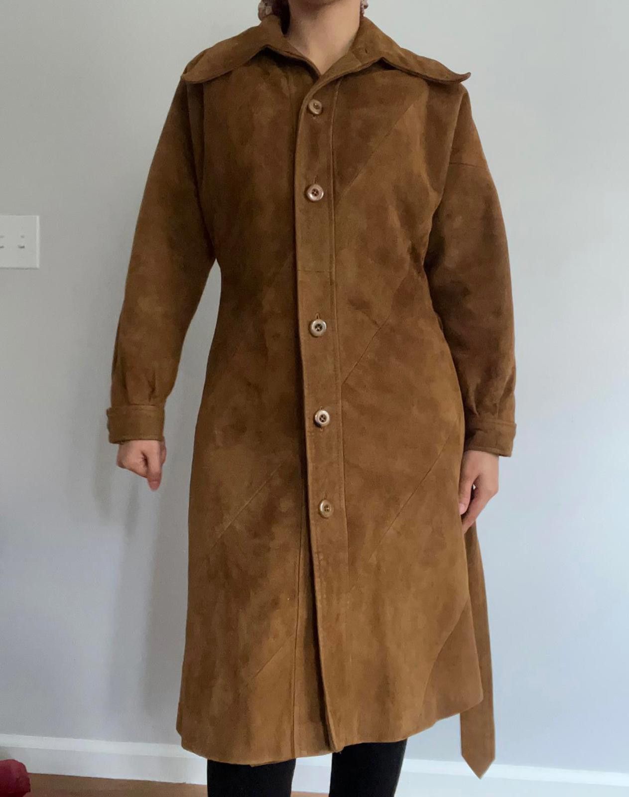 Other Women’s small suede leather coat with belt Size S / US 4 / IT 40 - 2 Thumbnail