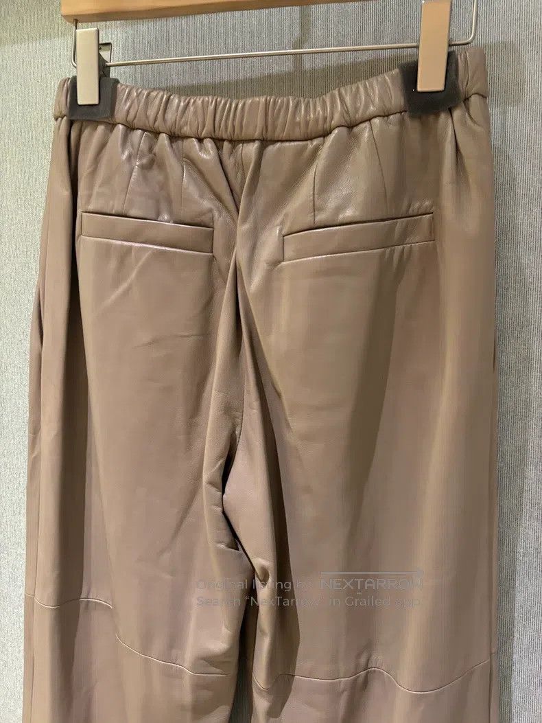 Brunello Cucinelli Brunello Cucinelli 2023 Autumn-Winter Beige Leather Pants Size 26" / US 2 / IT 38 - 5 Thumbnail