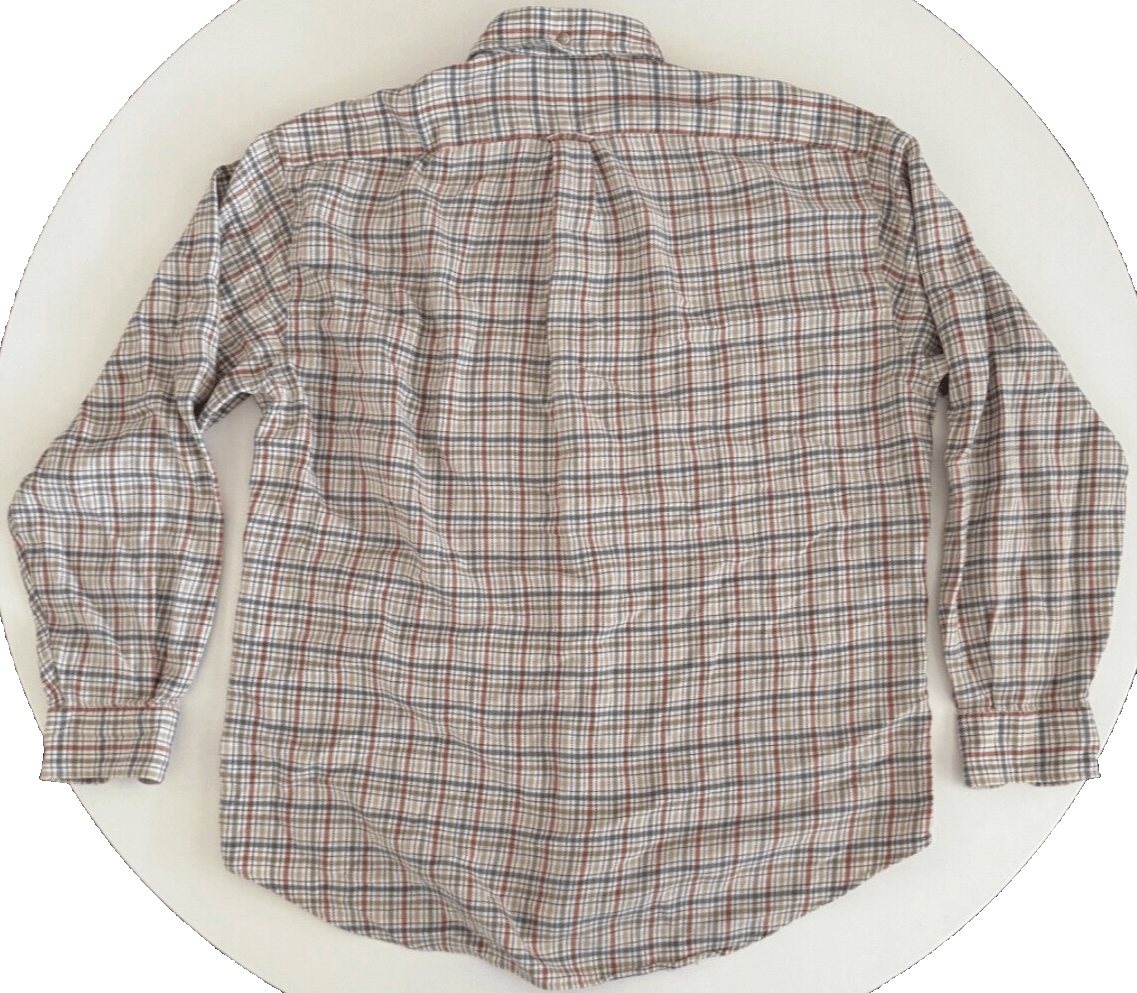 Faconnable Faconnable Men's Medium Flannel Cotton Button Cream Green Size US M / EU 48-50 / 2 - 2 Thumbnail