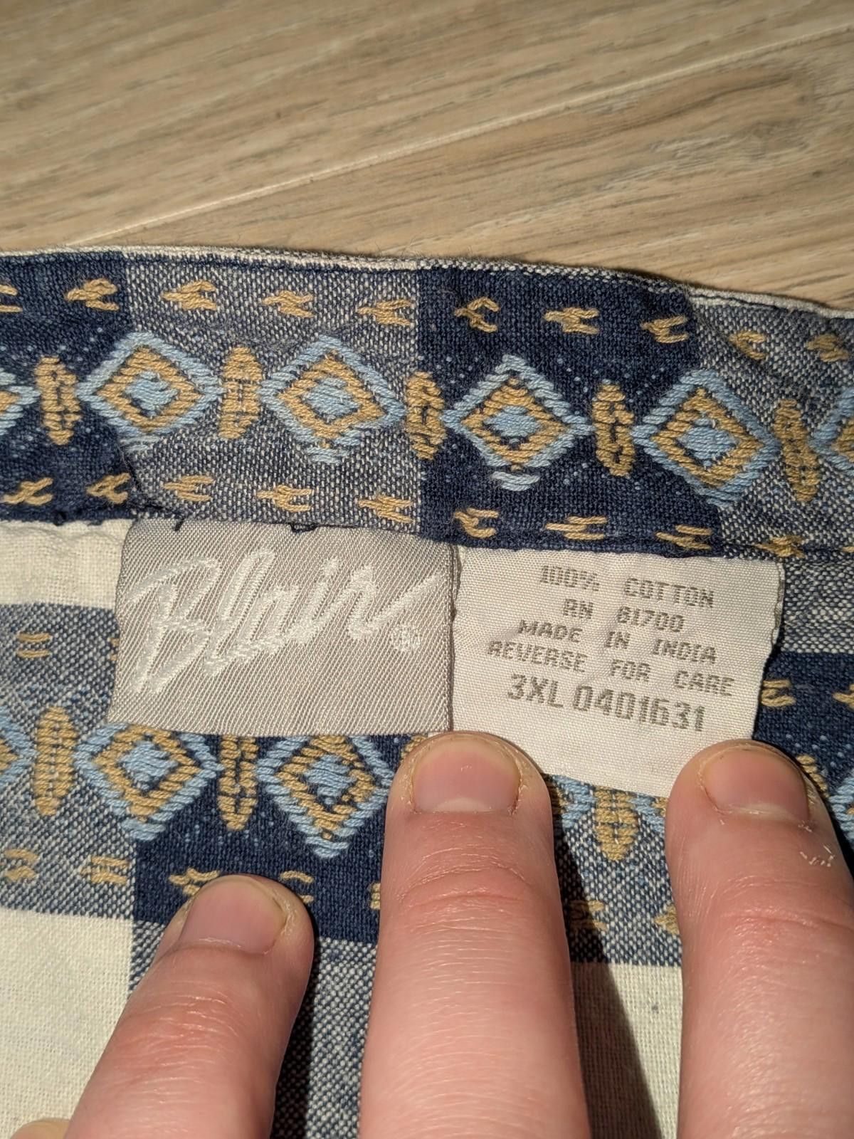 Blair VTG 90s Blair Men's Bohemian 100% Cotton Button Up Shirt 3XL Size US XXL / EU 58 / 5 - 7 Thumbnail