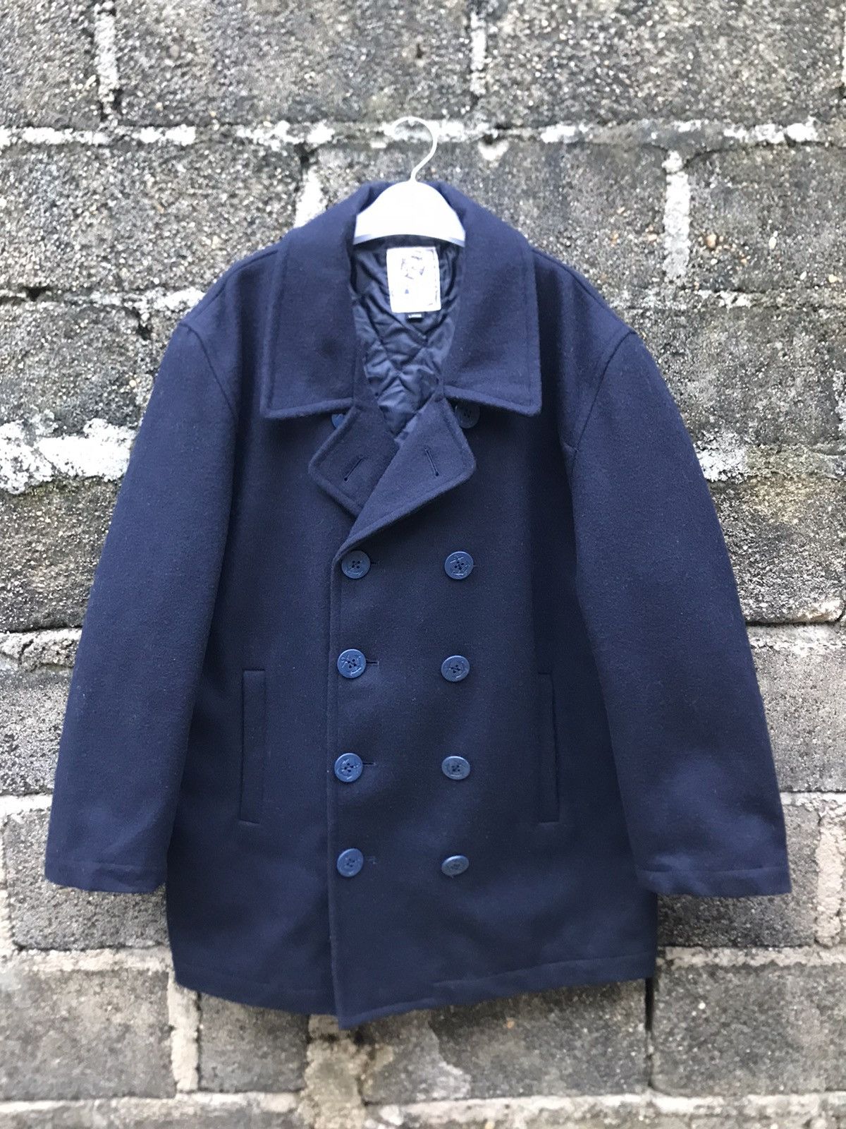 Japanese Brand × Vintage ⚡️Vintage Sea Scape Wool Double Breast Peacoat Size US L / EU 52-54 / 3 - 1 Thumbnail