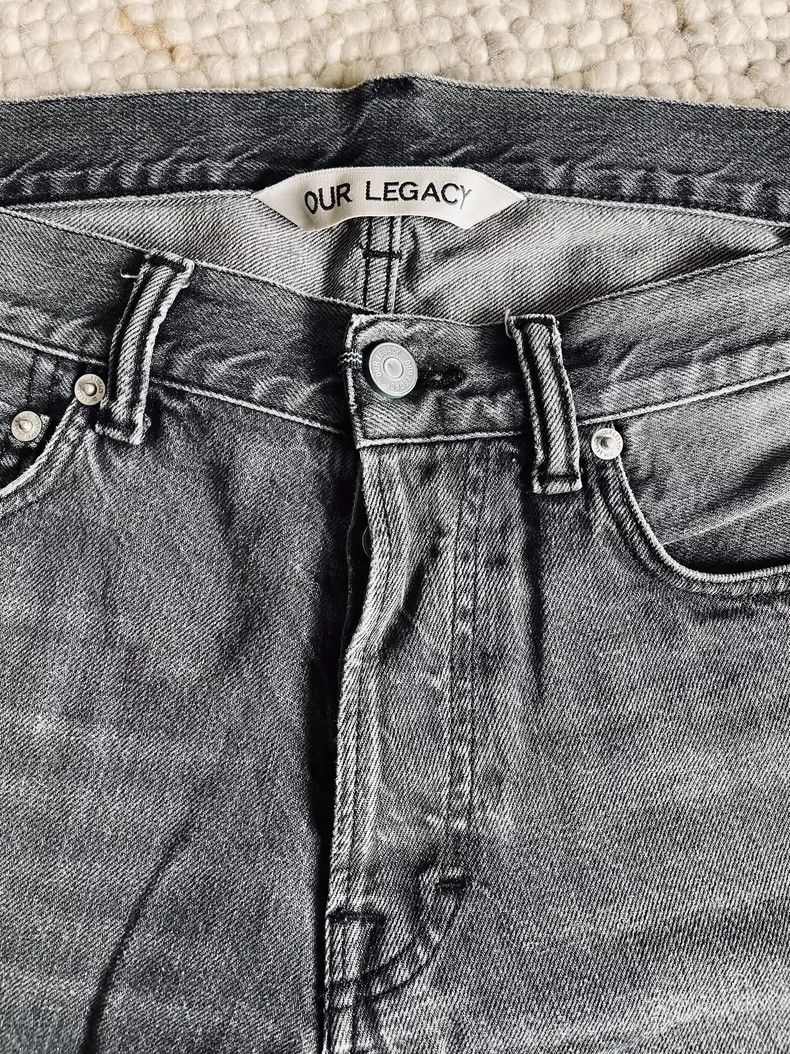Our Legacy our legacy Grey and black natural washed old micro-conical Size US 34 / EU 50 - 2 Thumbnail