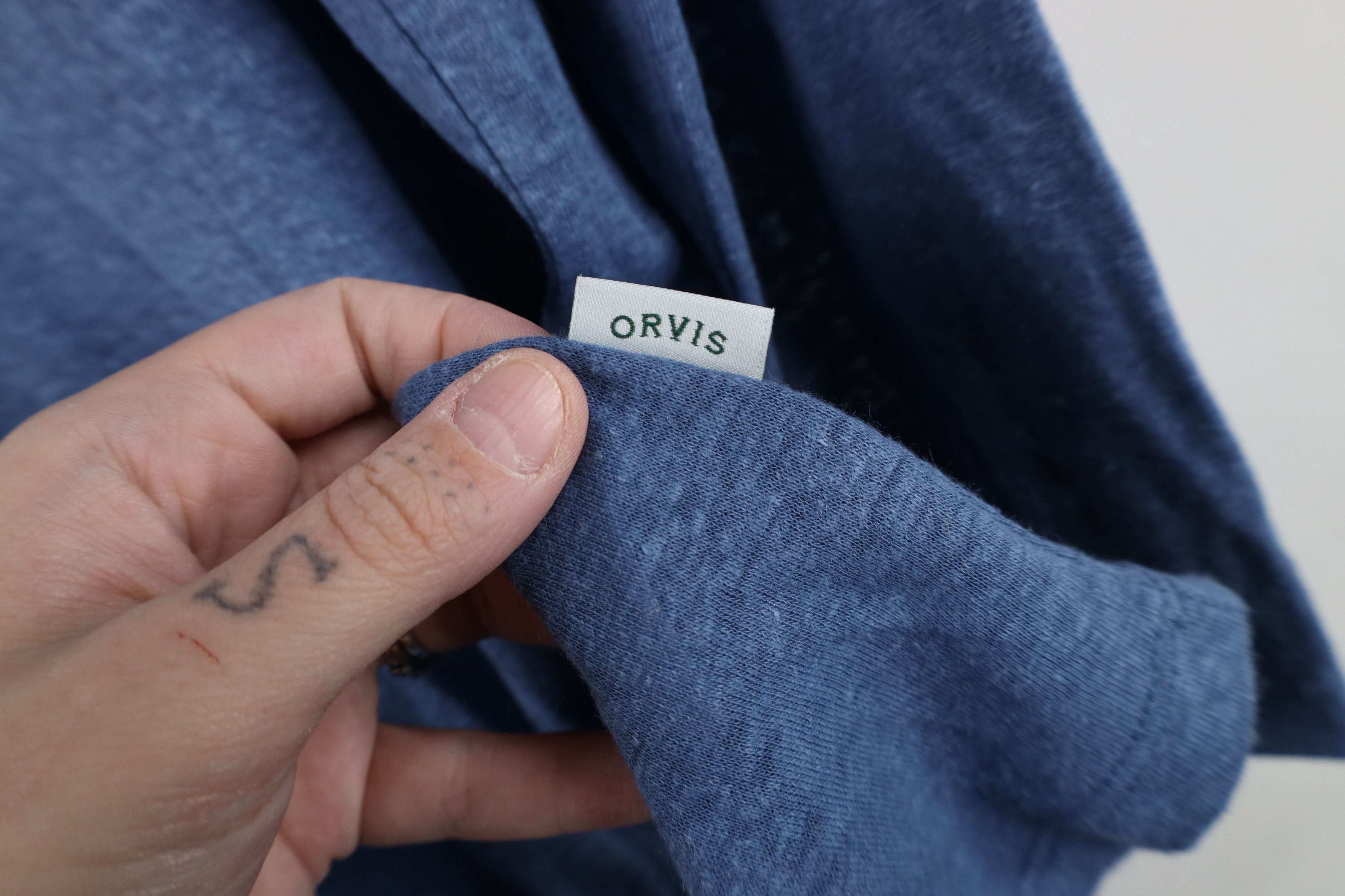Orvis New Orvis Blend Knit 3/4 Sleeve V-Neck T-Shirt Heather Blue Size M / US 6-8 / IT 42-44 - 10 Thumbnail