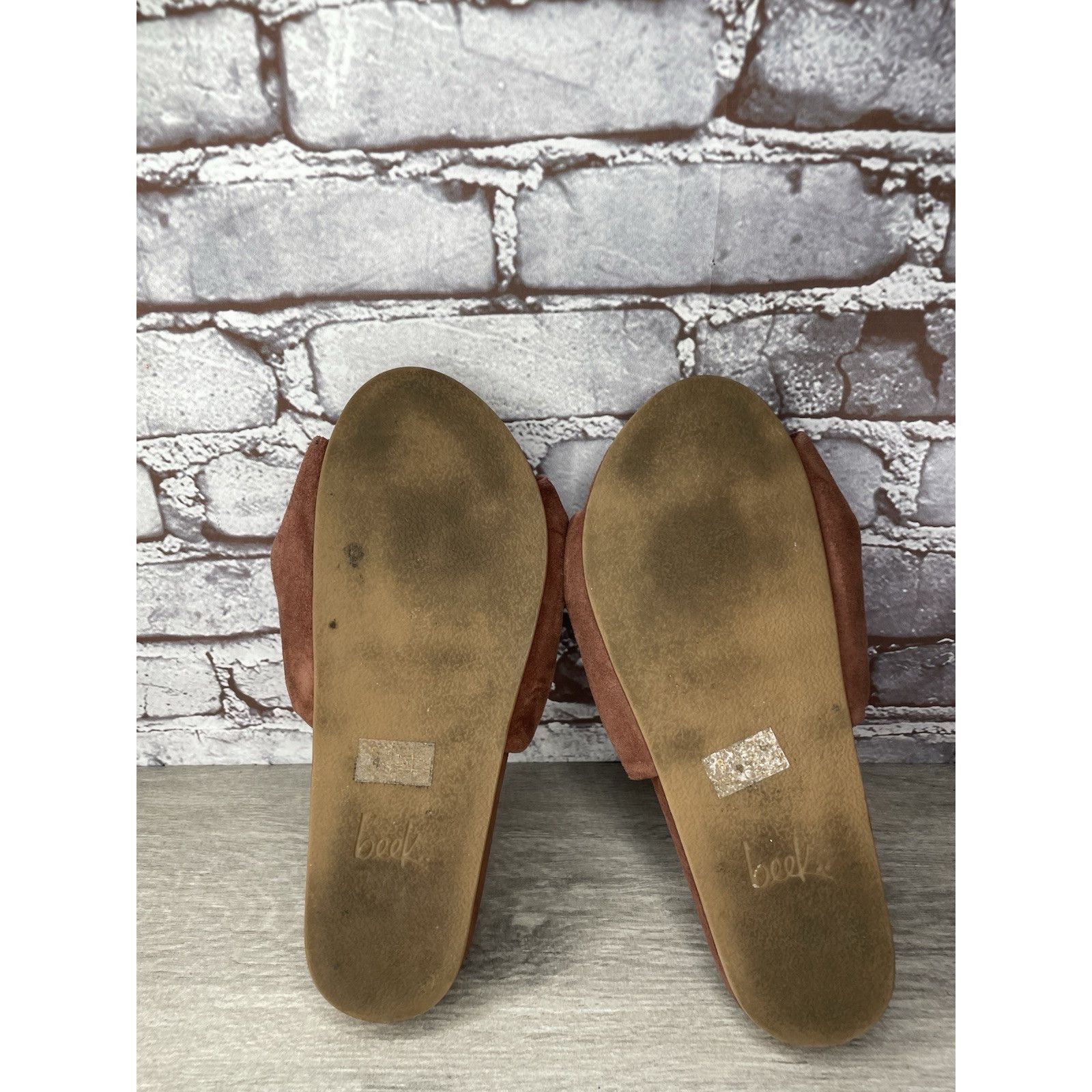 beek Beek Tesia Burnt Brown Suede Leather Slides Casual Sandals W Size US 8 / IT 38 - 22 Thumbnail