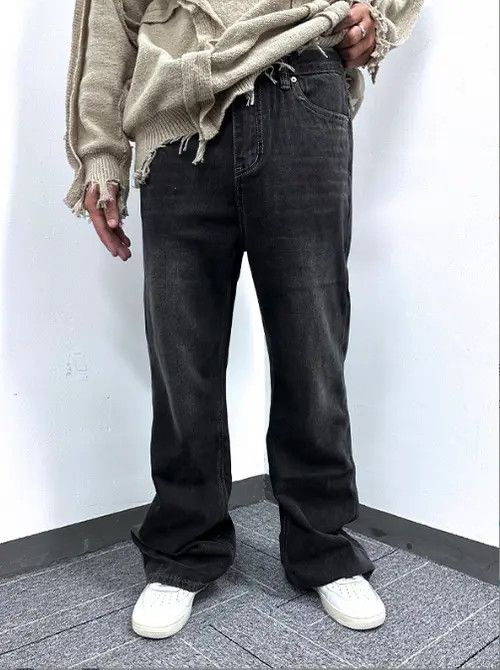 VIBE Black distressed trendy American retro bootcut jeans Size US 32 / EU 48 - 5 Thumbnail