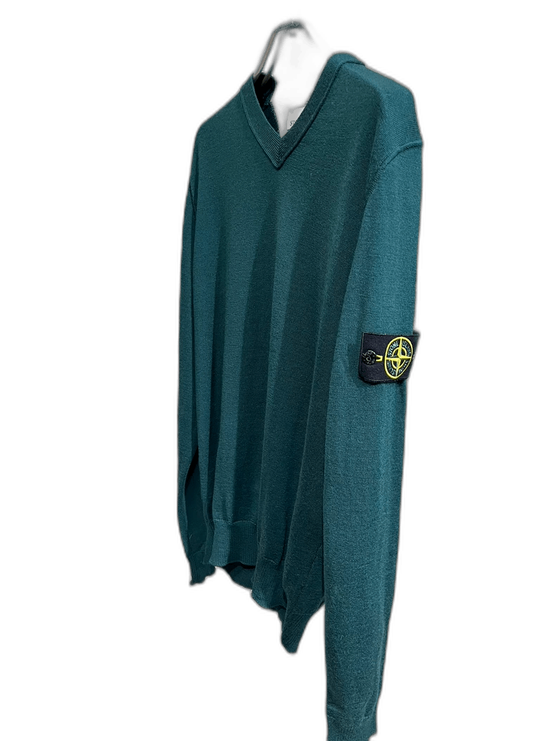 Stone Island Green Vneck Sweater from Stone Island -2506 Size US M / EU 48-50 / 2 - 1 Thumbnail