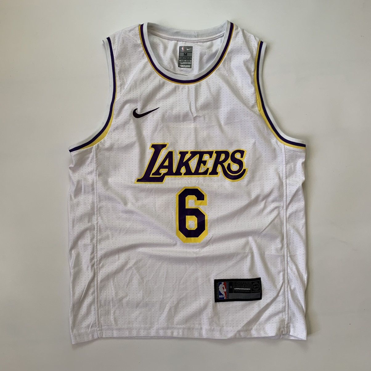 NBA Nike NBA Lakers Lebron James 6 White Jersey Size US M / EU 48-50 / 2 - 1 Thumbnail