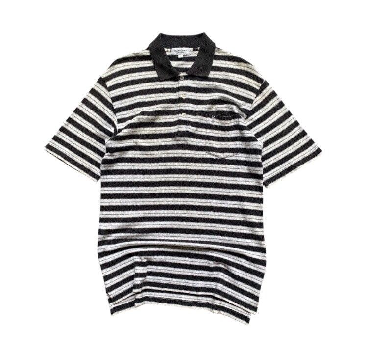Yves Saint Laurent Vintage Yves Saint Laurent Striped Polos Size US L / EU 52-54 / 3 - 1 Thumbnail