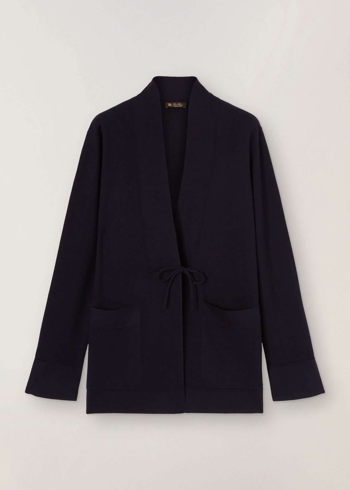 image of Loro Piana O1Loc1C0224 Cashmere Silk Cardigan In Navy Blue, Women's (Size Medium)