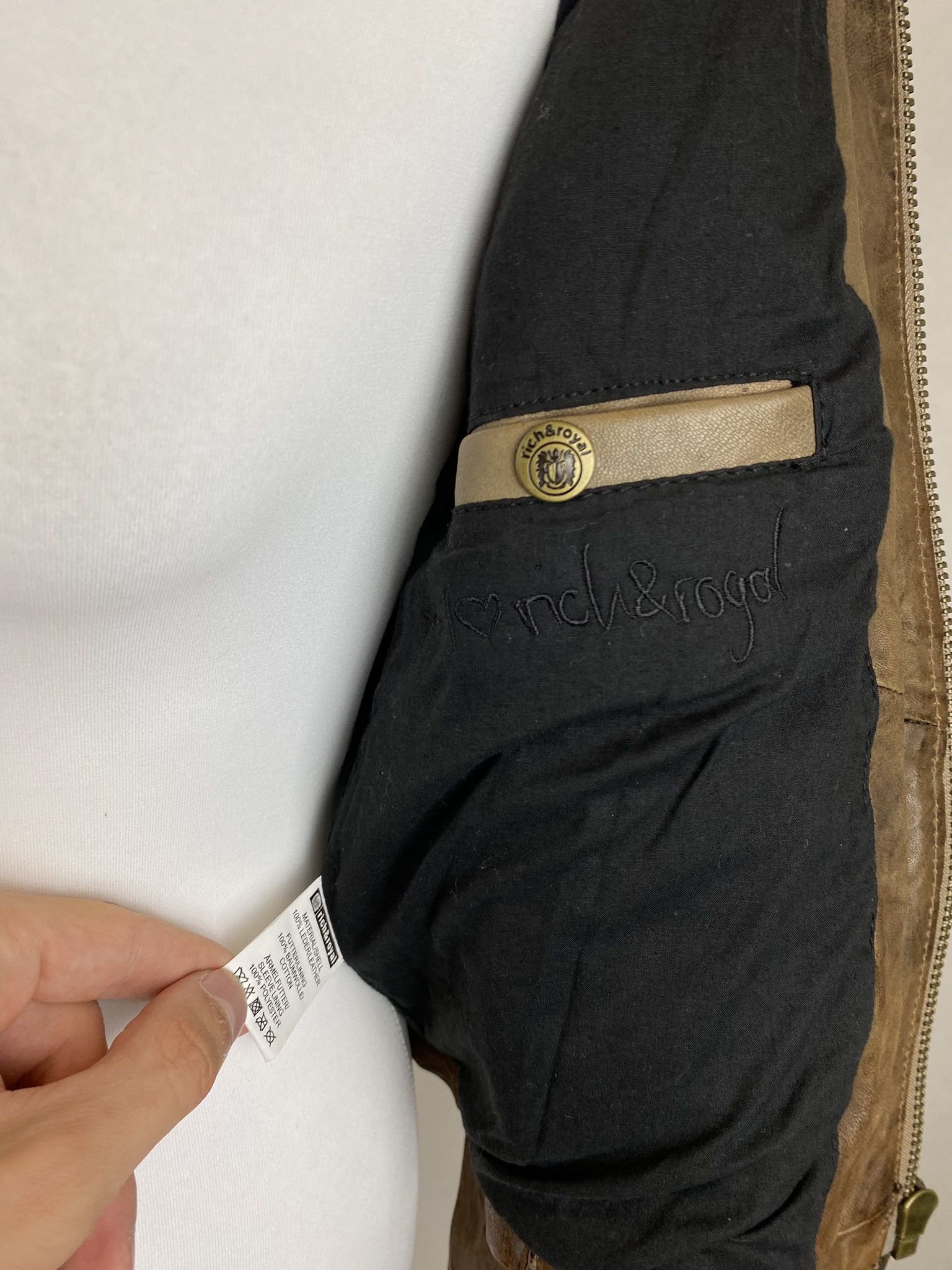 Genuine Leather × Vintage real leather jacket vintage vera pelle tailored pins zip Size M / US 6-8 / IT 42-44 - 16 Thumbnail