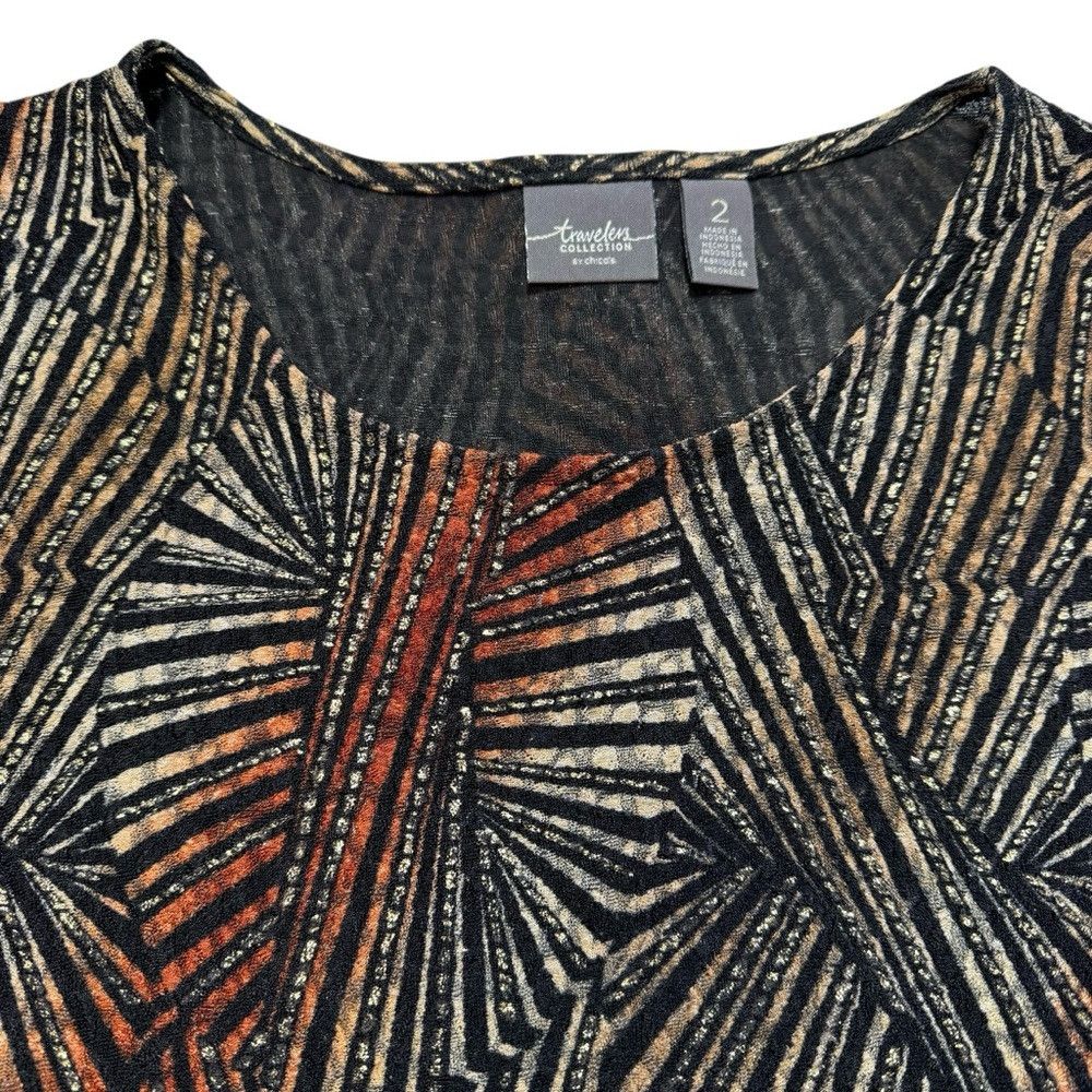 Chicos Chico's Travelers Asymmetrical 3/4 Sleeve Tunic Top Size 2 Size L / US 10 / IT 46 - 9 Thumbnail