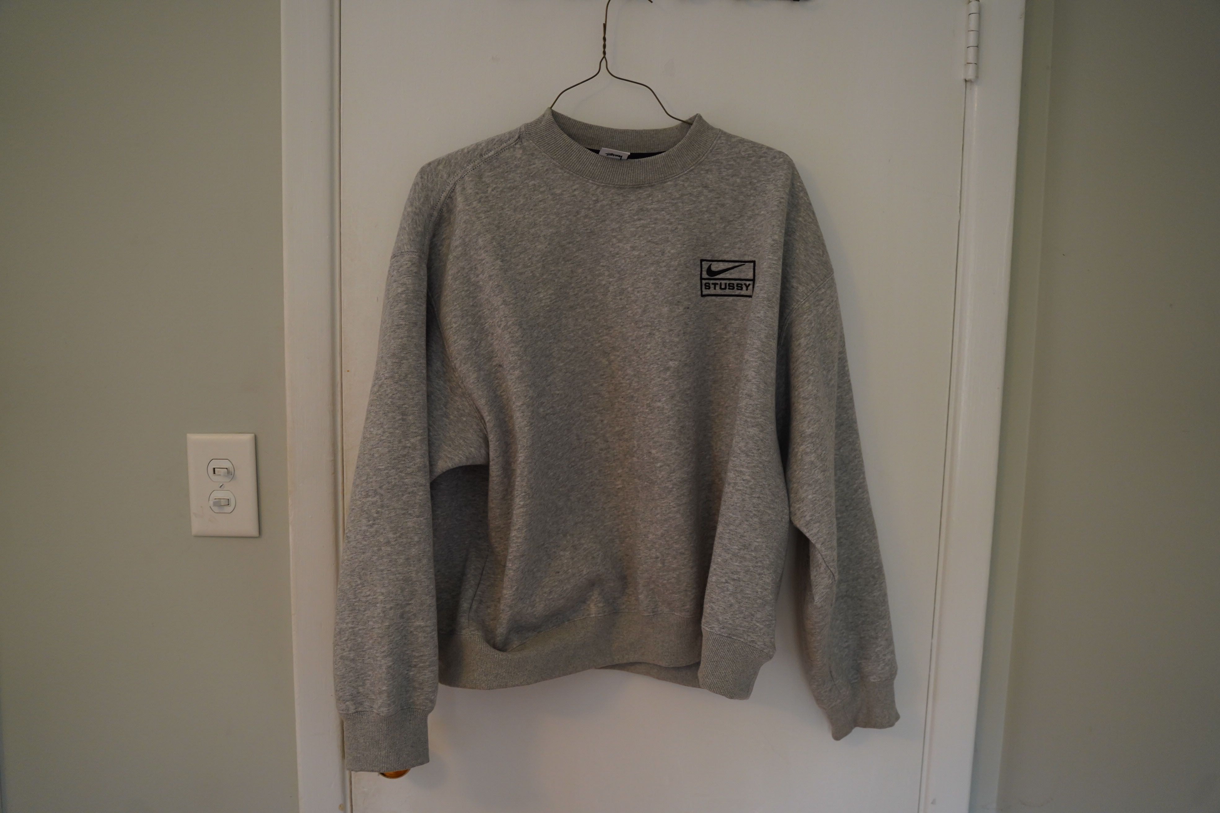 image of Nike x Stussy Crewneck in Grey, Men's (Size XL)