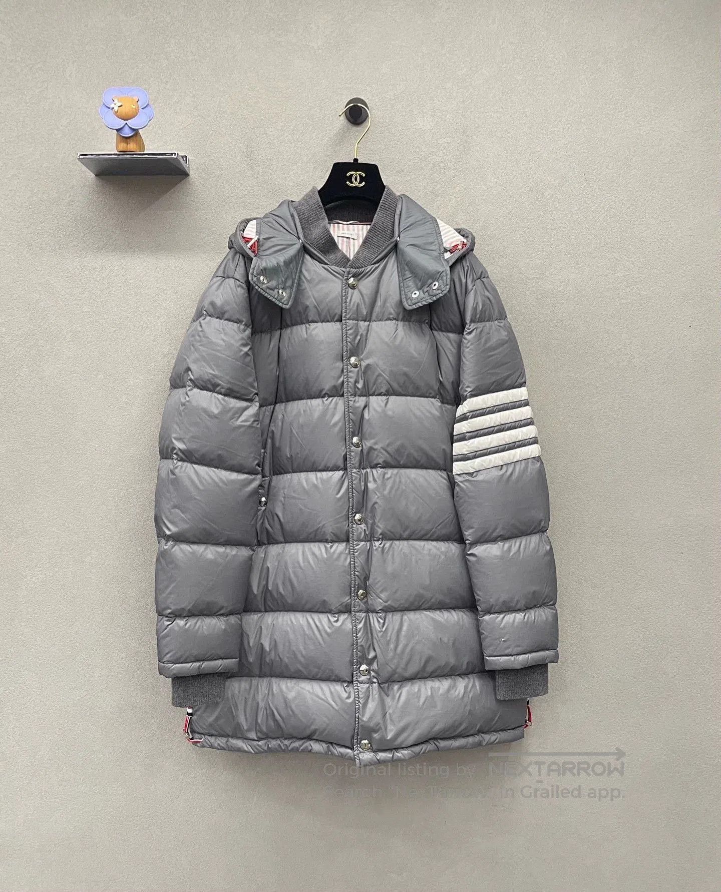 Thom Browne gray long down jacket size 4. Size US XL / EU 56 / 4 - 1 Thumbnail