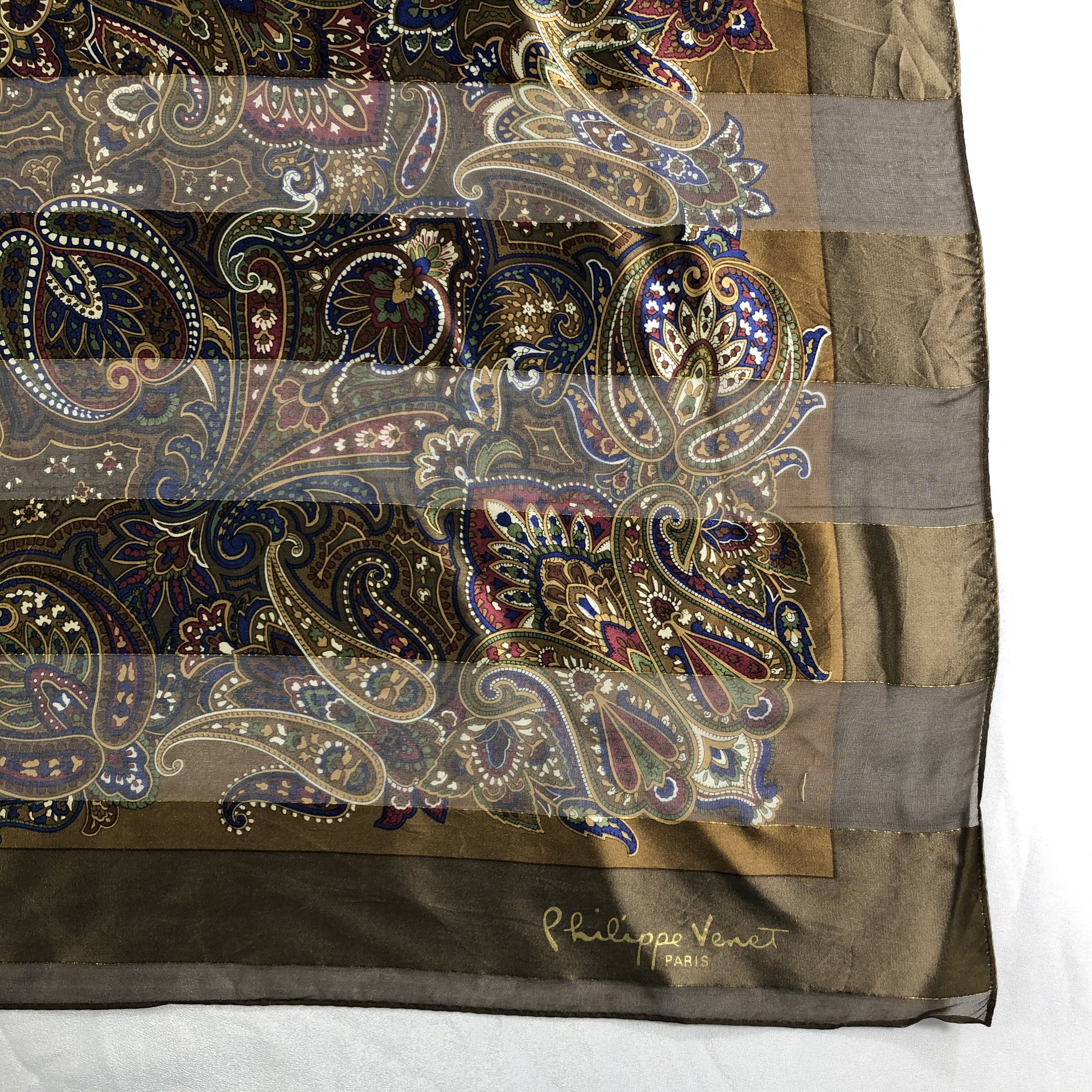 Vintage Vintage Philippe Venet Silk Scarf Size ONE SIZE - 3 Thumbnail