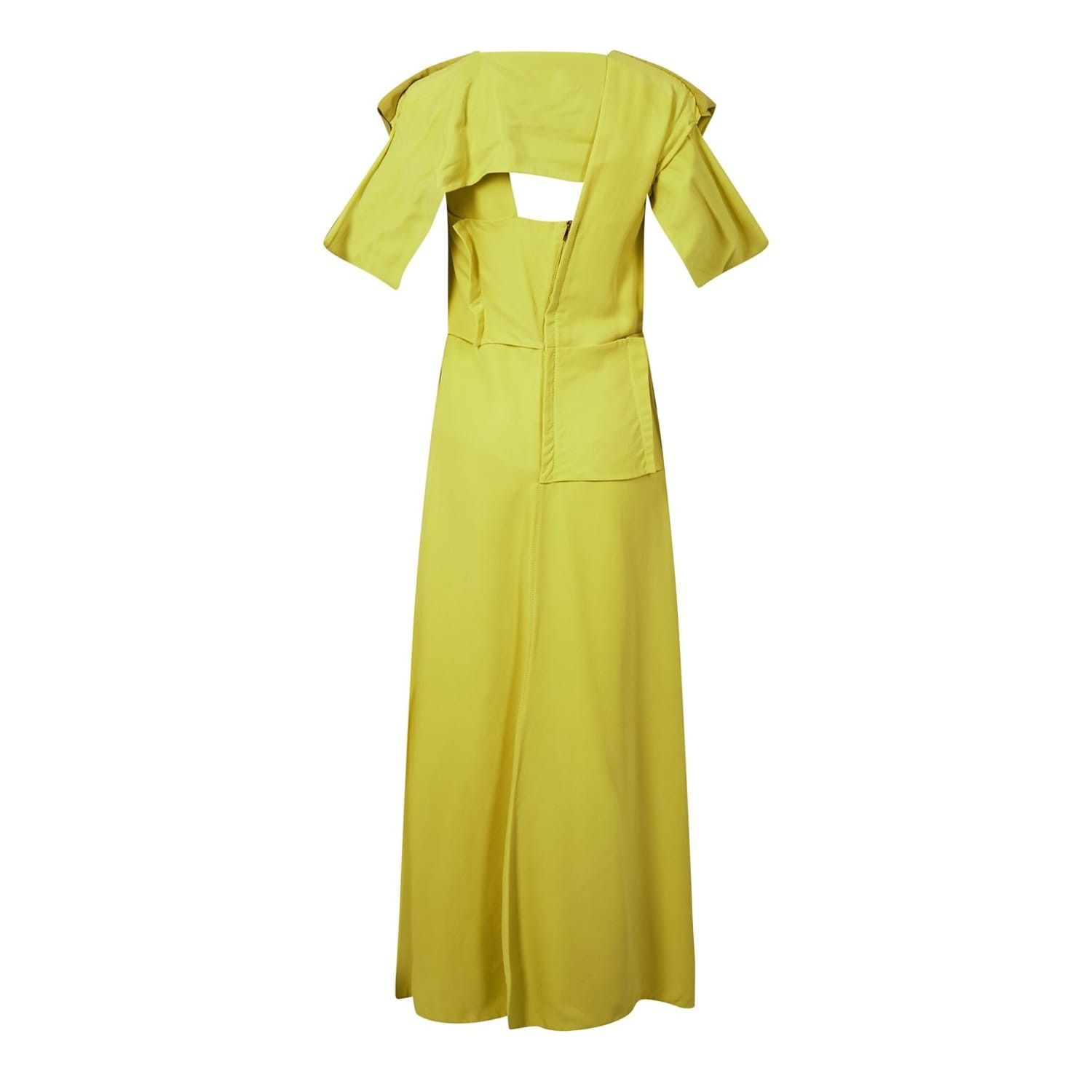 Bottega Veneta Bottega Veneta V-Neck Maxi Slip Dress in Yellow Size XS / US 0-2 / IT 36-38 - 2 Thumbnail