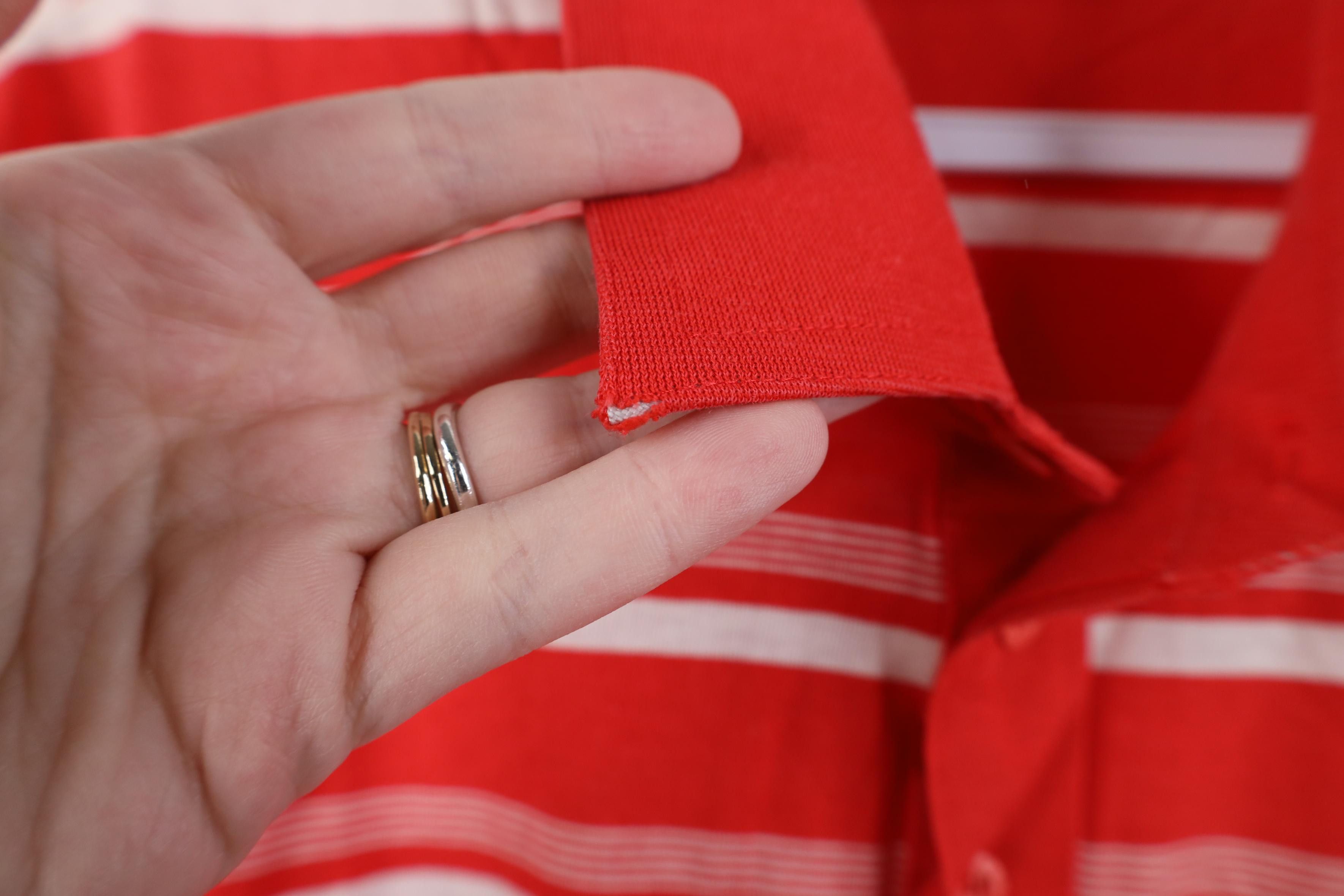 Vintage Vintage 80s 90s Streetwear Striped Knit Golf Polo Shirt Red Size US XL / EU 56 / 4 - 8 Thumbnail
