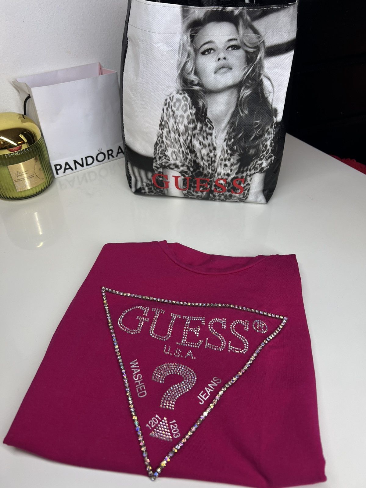 Guess Rózowa koszulka na ramiaczkach GUESS Size XS / US 0-2 / IT 36-38 - 5 Thumbnail