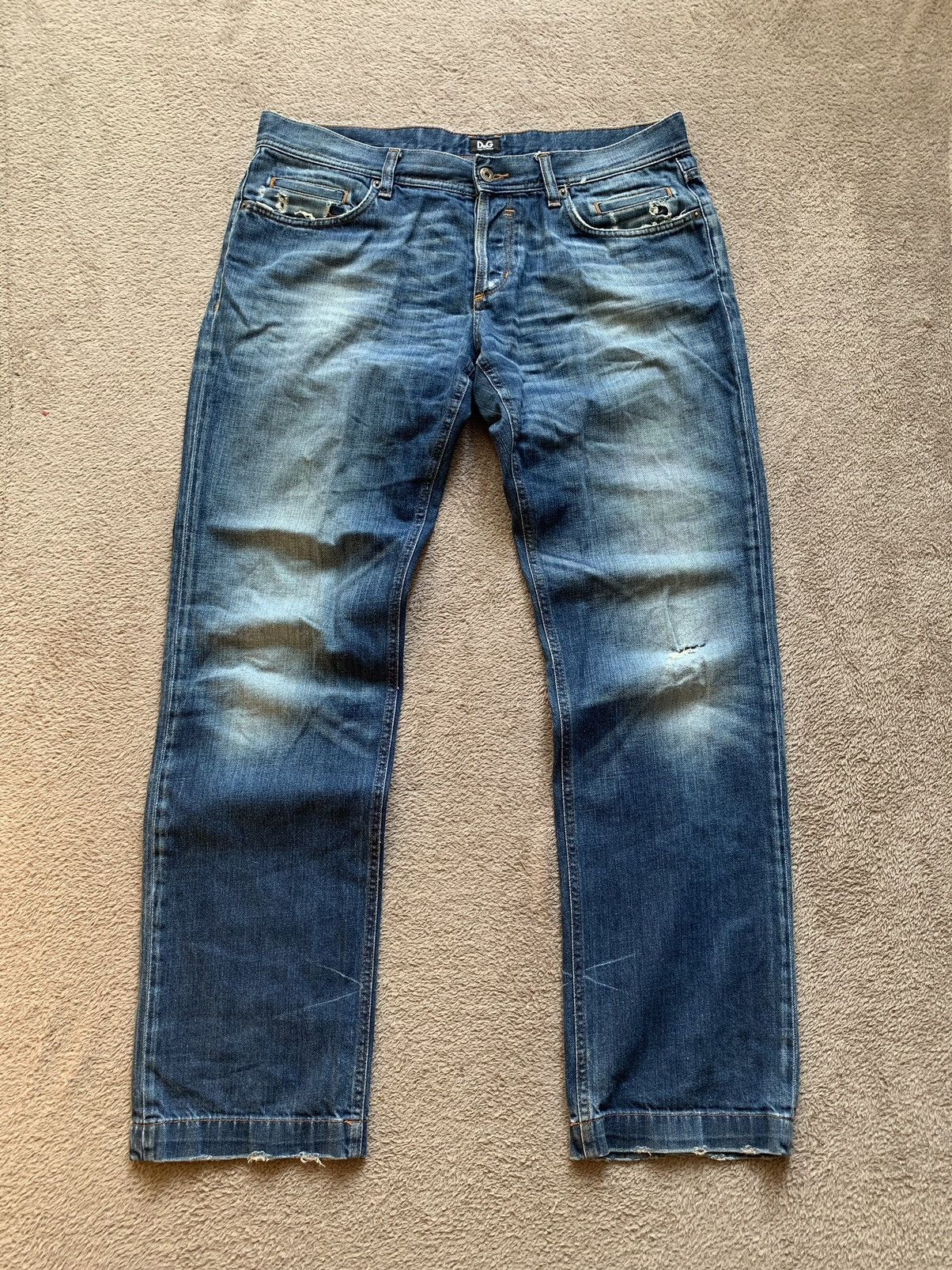 Dolce & Gabbana Dolce Gabbana Y2K Faded Ripped Distressed Mudwash Denim Size US 34 / EU 50 - 1 Thumbnail