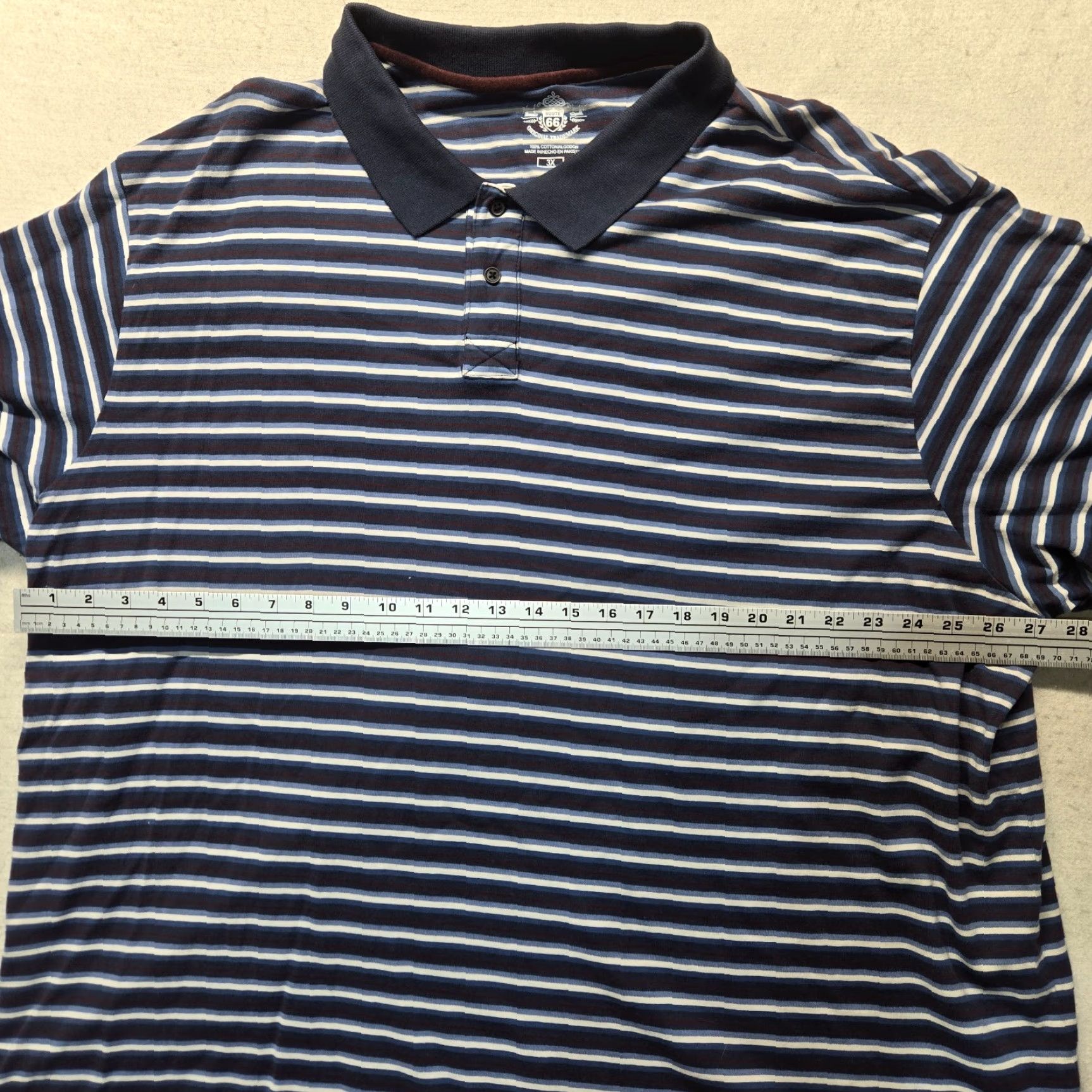 Route 66 Route 66 Polo Shirt Short Sleeve 3XL Blue Striped 100% Cotton Men’s Shirt Size US XXL / EU 58 / 5 - 4 Thumbnail