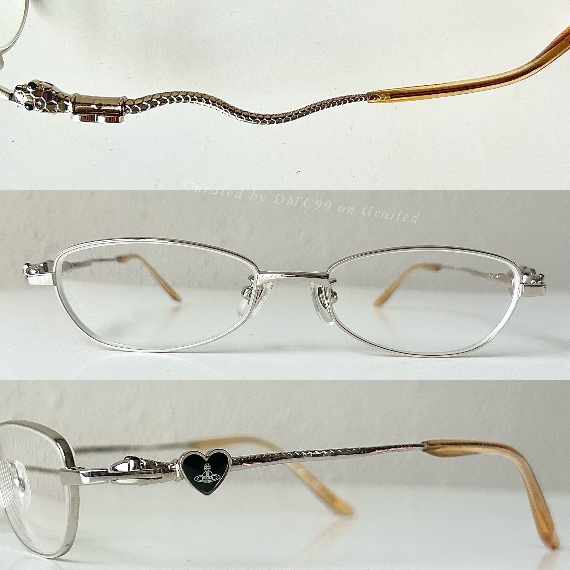Vivienne Westwood Vivienne Westwood Silver Snake Heart Eyeglasses Size ONE SIZE - 1 Thumbnail