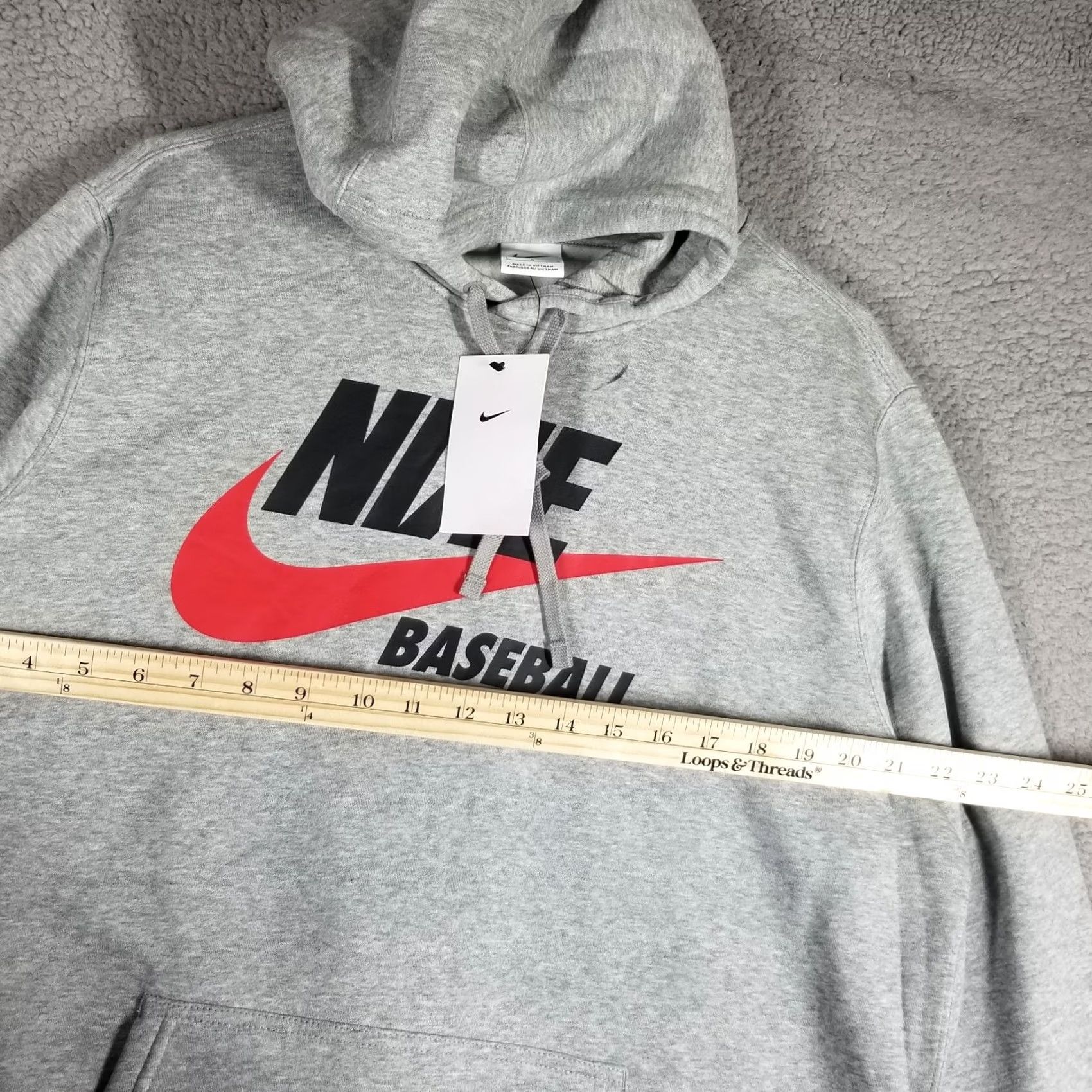 Nike Nike Hoodie Mens Large L Fleece Pullover Baseball Strikeout Swoosh Logo Kangaroo Pocket Hooded Front Pocket Casual Sportswear Avg Sized Gray Size US L / EU 52-54 / 3 - 7 Thumbnail
