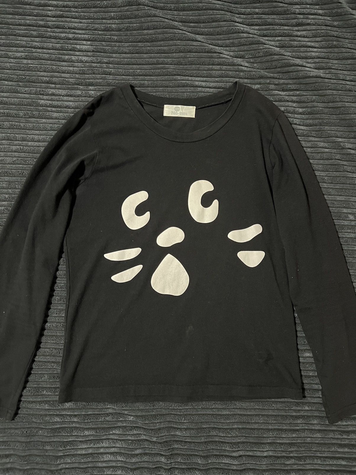 Image of Issey Miyake x Ne Net Ne-Net Cat Print Longsleeve in Black, Men's (Size Small)