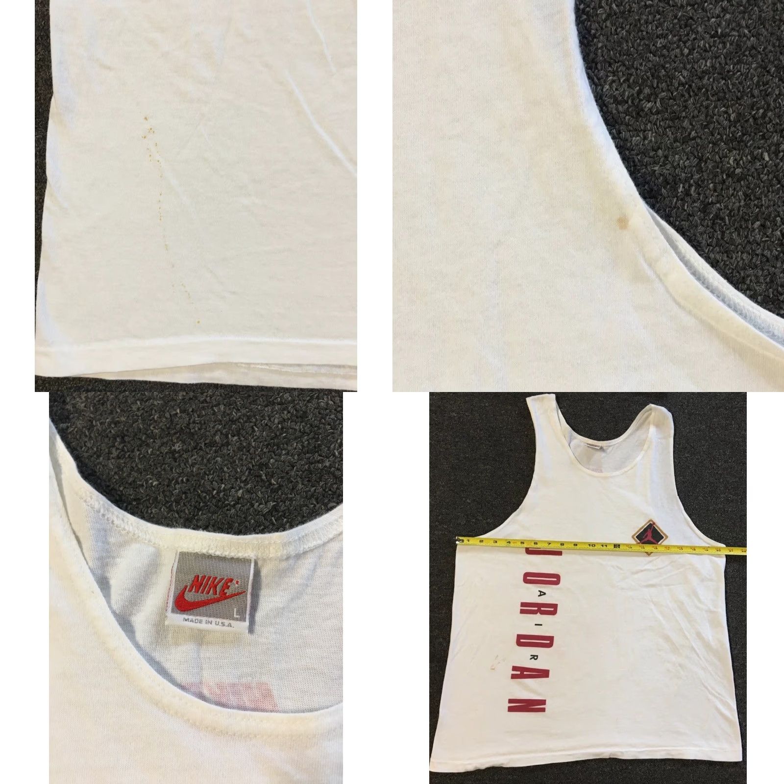 Nike VINTAGE Nike Michael Jordan Tank Top Shirt M White Swoosh Grunge 90s Basketball USA Mens Size US M / EU 48-50 / 2 - 9 Thumbnail