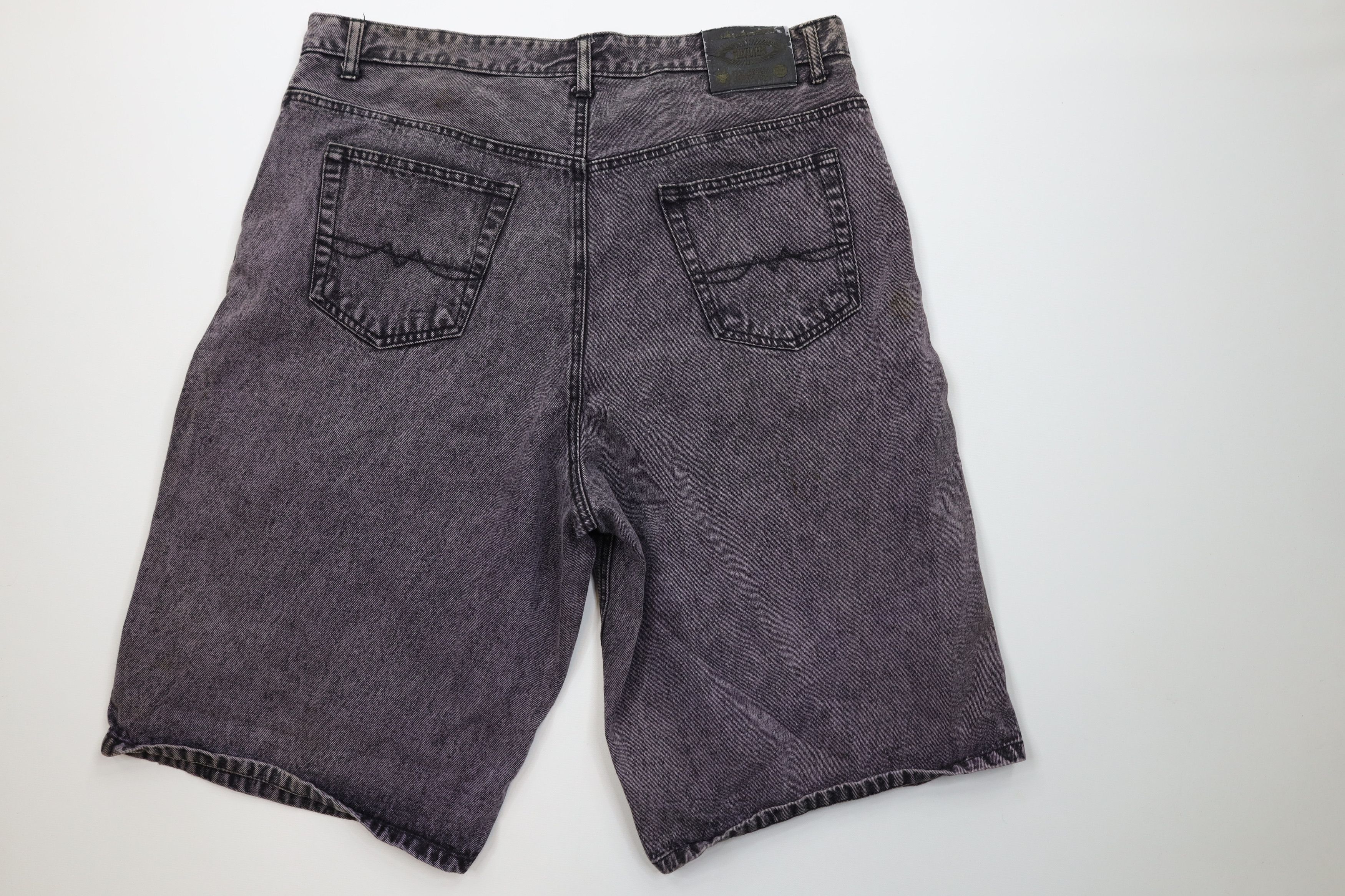 Vintage Vintage 90s Streetwear Fit Acid Wash Denim Shorts Purple Size US 38 / EU 54 - 9 Thumbnail