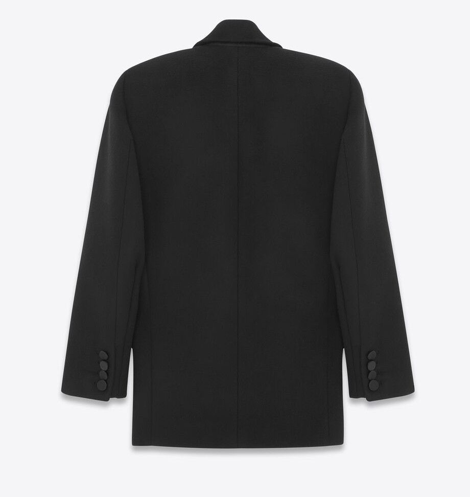Saint Laurent Paris o1s1wg111124 Oversized Tuxedo Peacoat in Wool in Black Size US M / EU 48-50 / 2 - 2 Thumbnail