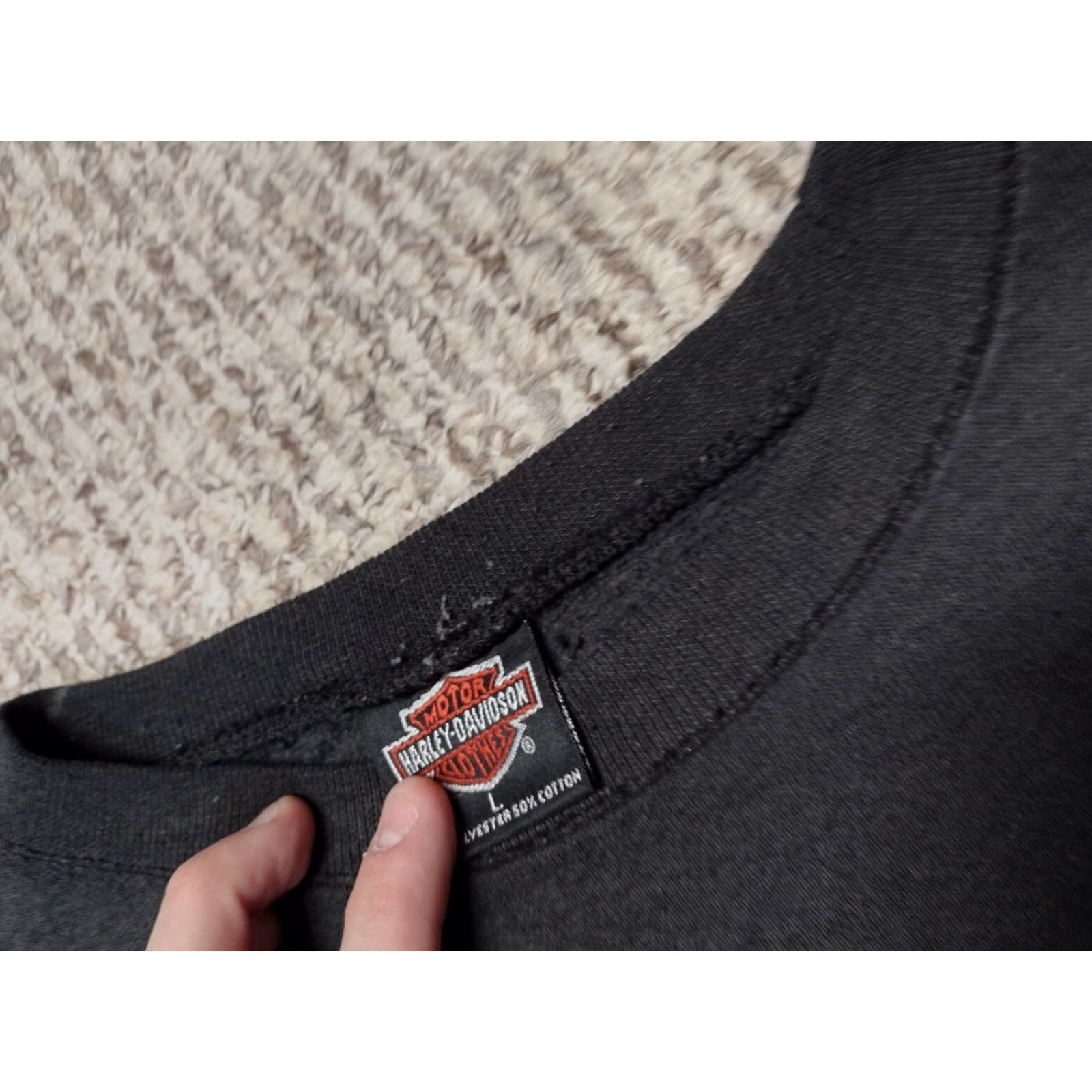 Harley Davidson VINTAGE Harley-Davidson Sweatshirt Shirt Biker Motorcycle 90s Black L Mens Pullover Graphic Print Logo Size US L / EU 52-54 / 3 - 3 Thumbnail