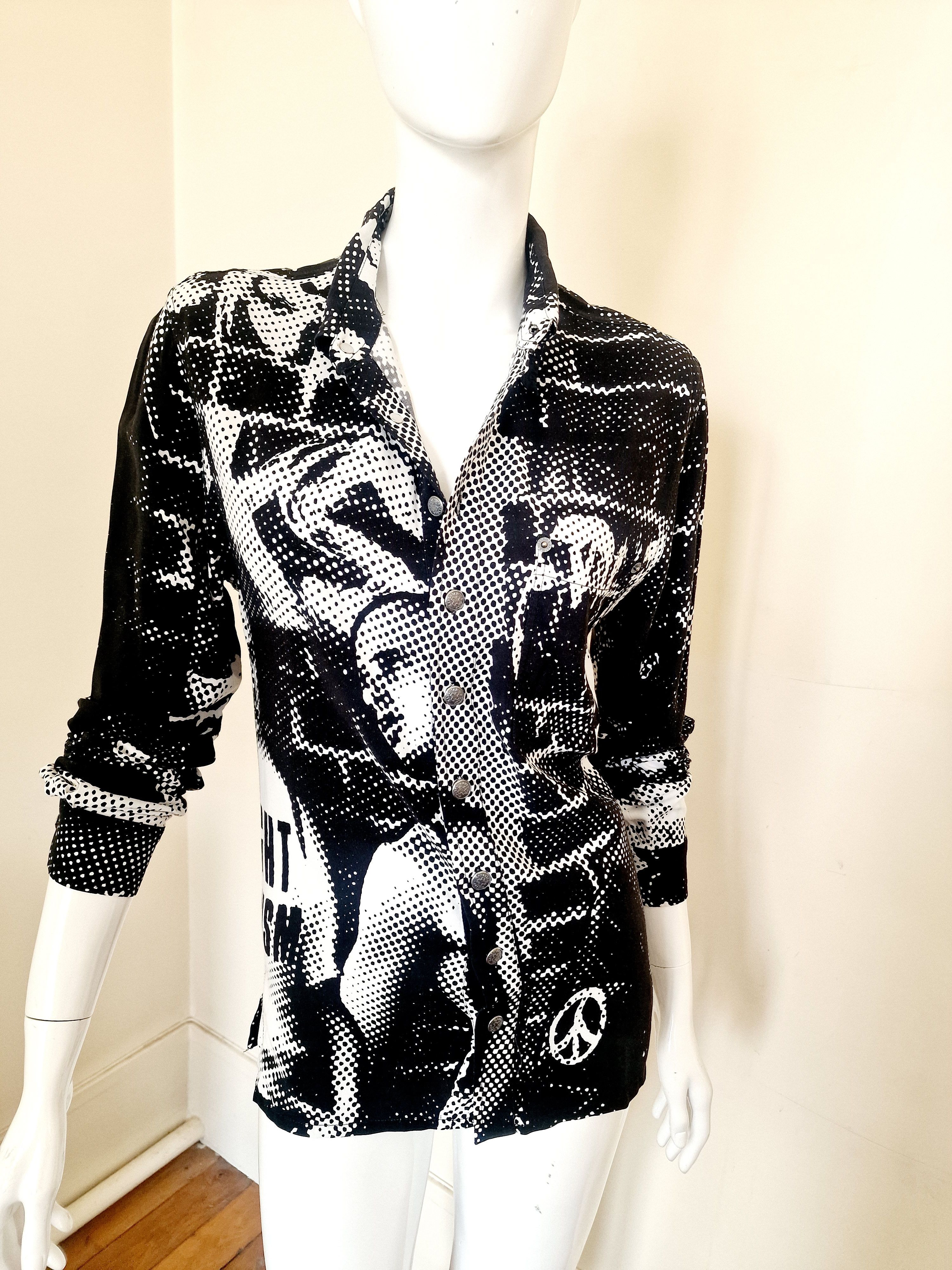 Jean Paul Gaultier Jean Paul Gaultier Fight Against Racism A/W 1997 Top Shirt Size S / US 4 / IT 40 - 12 Thumbnail
